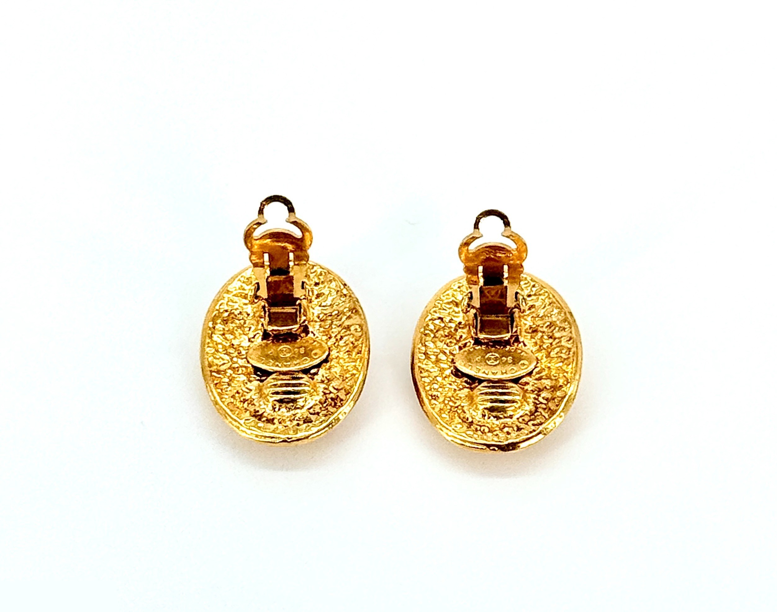 Gold Coco Mark (precious metal) earrings, with box, 94P — view 3