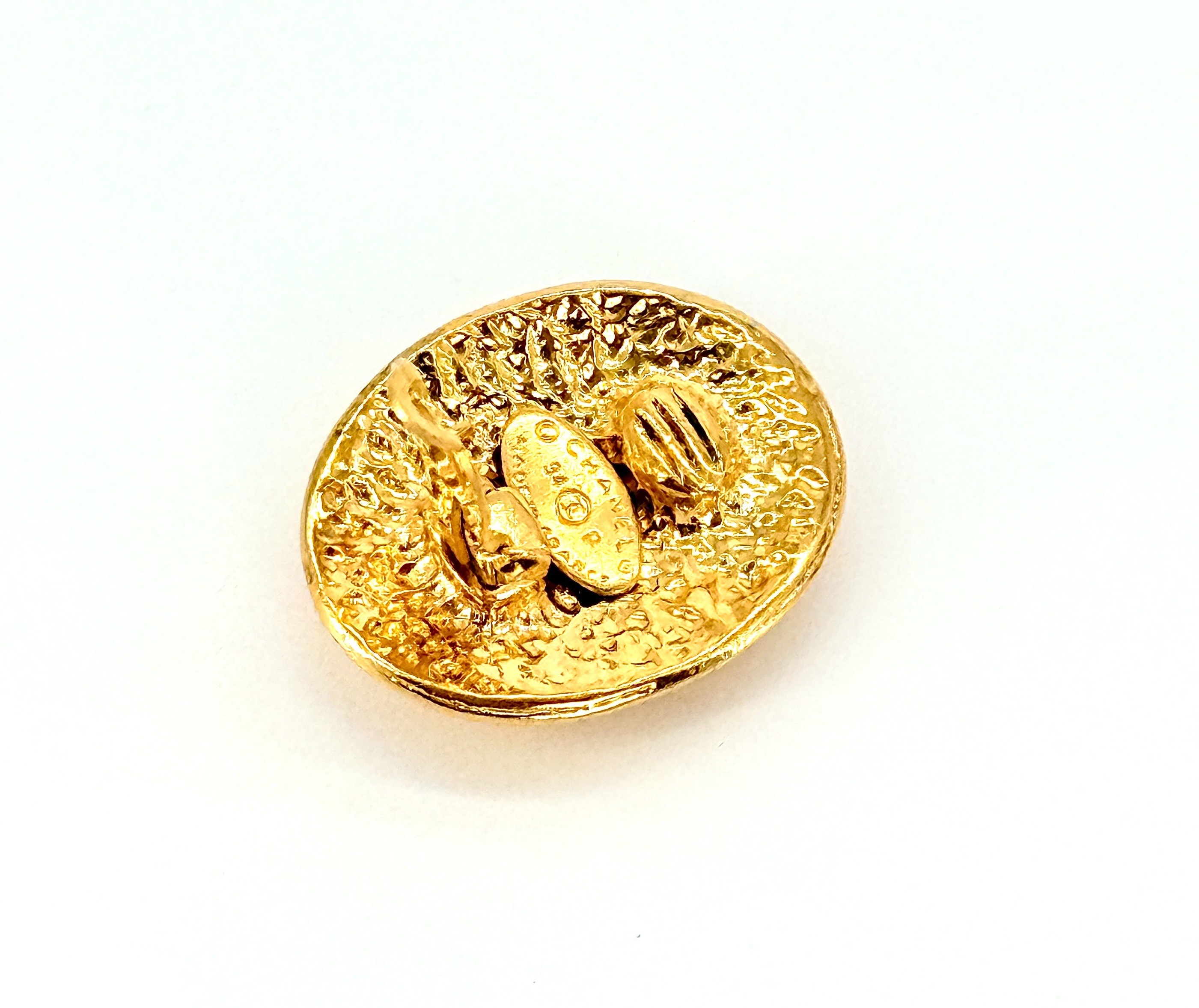 Gold Coco Mark (precious metal) earrings, with box, 94P — view 6