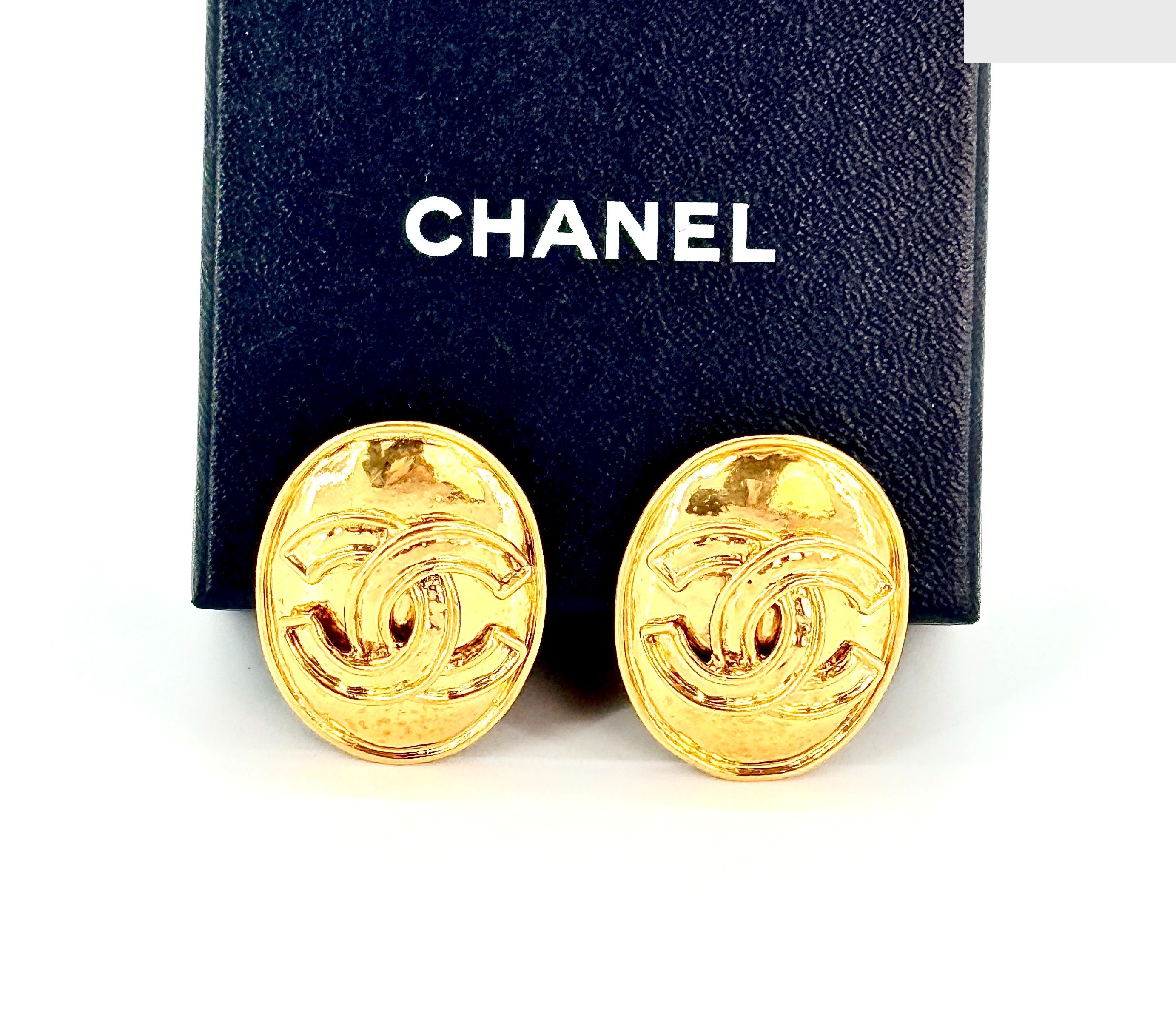 Gold Coco Mark (precious metal) earrings, with box, 94P — view 7