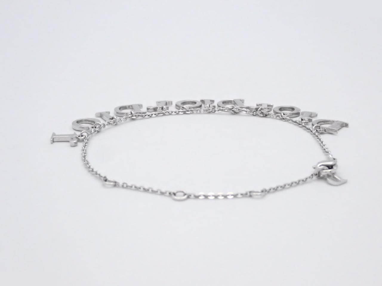 Triple logo bracelet, silver color, approximately 22cm in length. — view 2