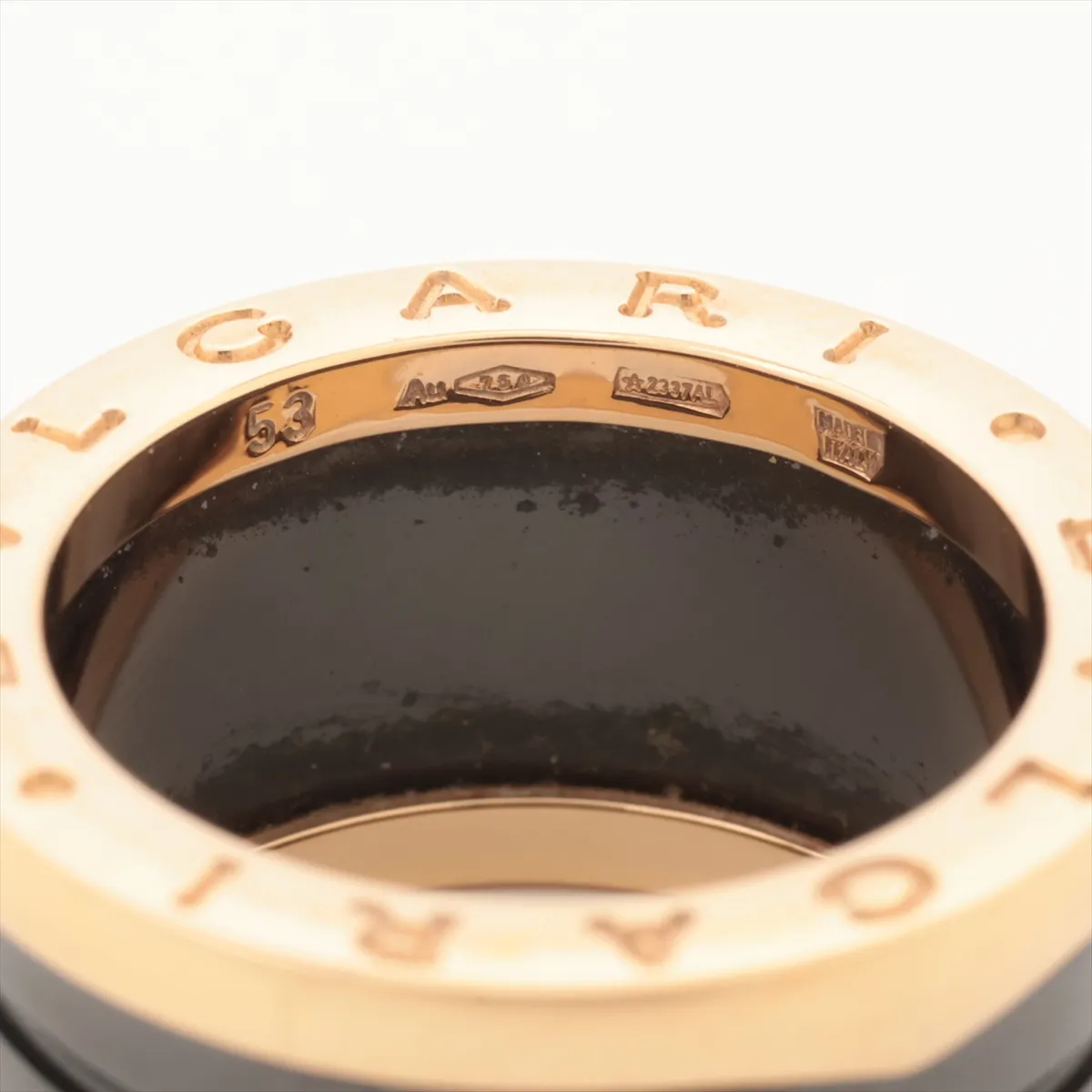 B.zero1 Ring, 750 (PG) x Ceramic, 10.5g, 53 FAVEPA, Ceramic scratches. — view 3