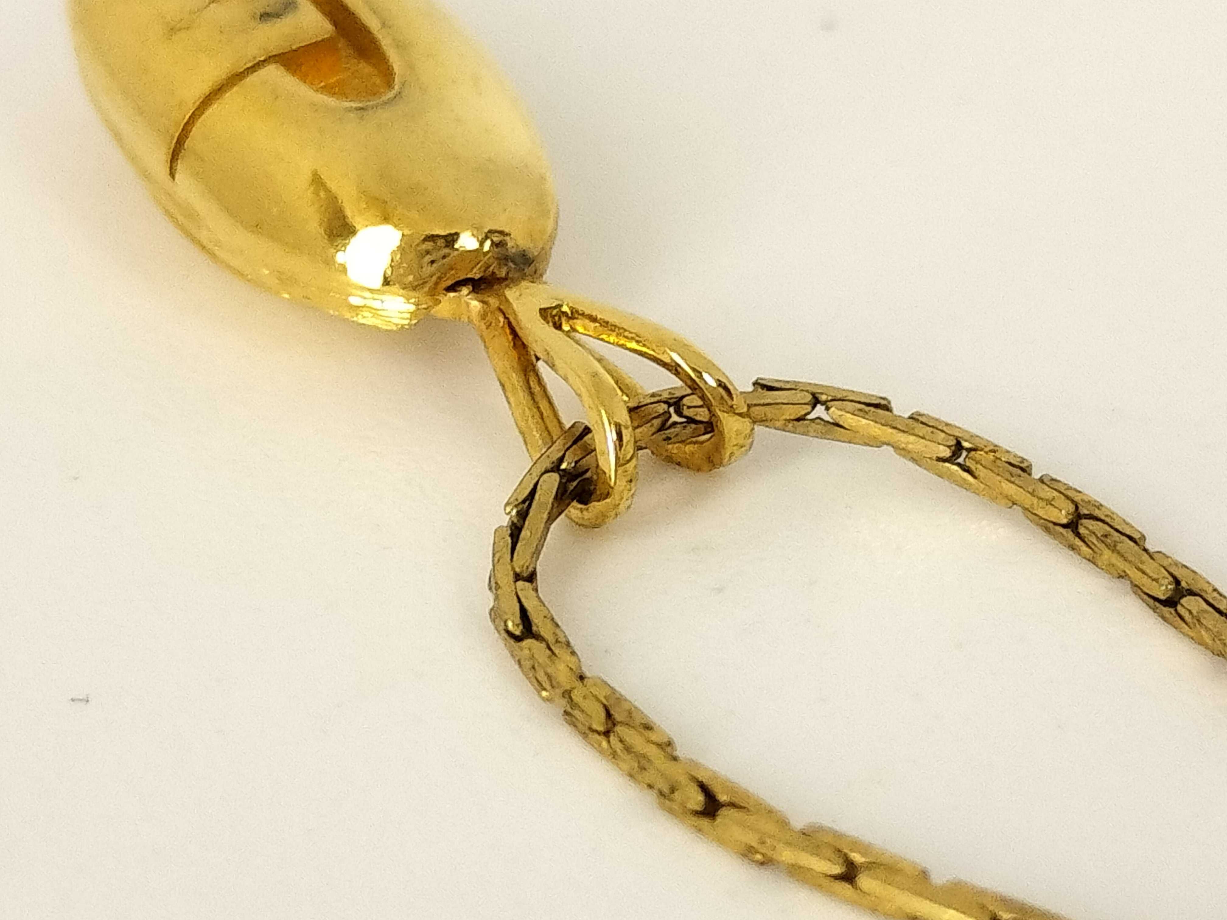 necklace, gold, vintage, with logo. — view 9