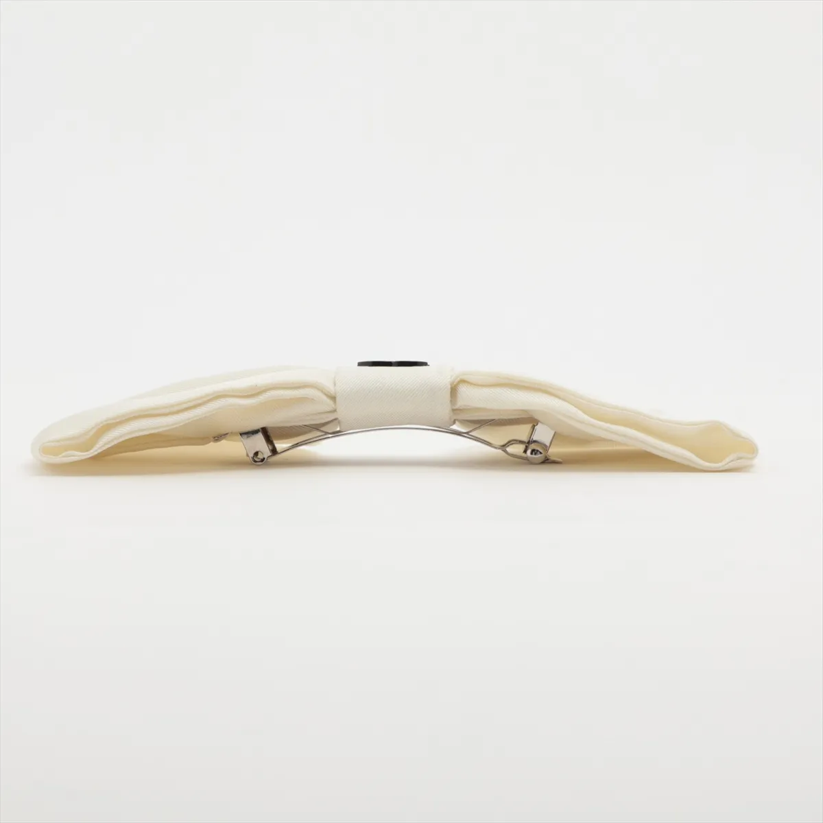 Coco Mark Ribbon Barrette 24P Silk White — view 2