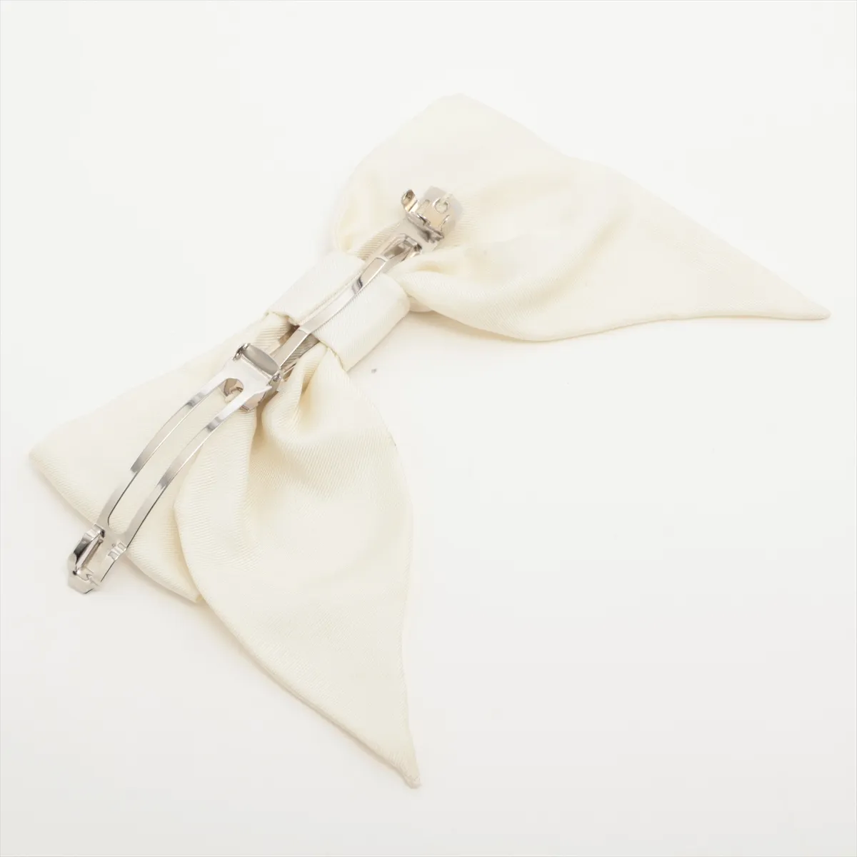 Coco Mark Ribbon Barrette 24P Silk White — view 3