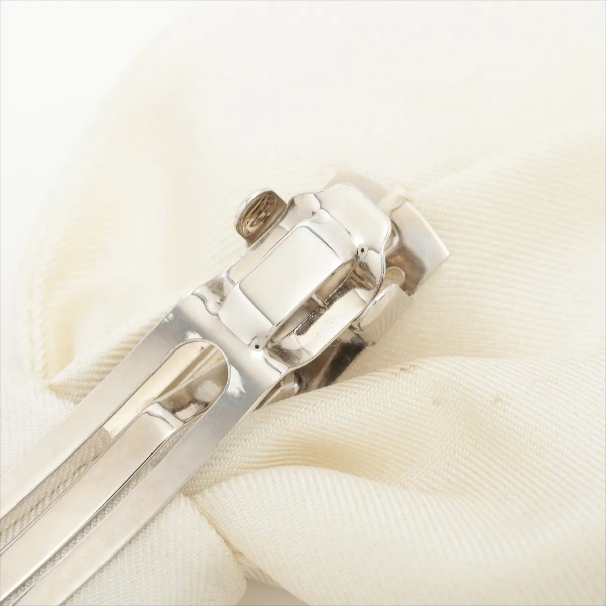 Coco Mark Ribbon Barrette 24P Silk White — view 4