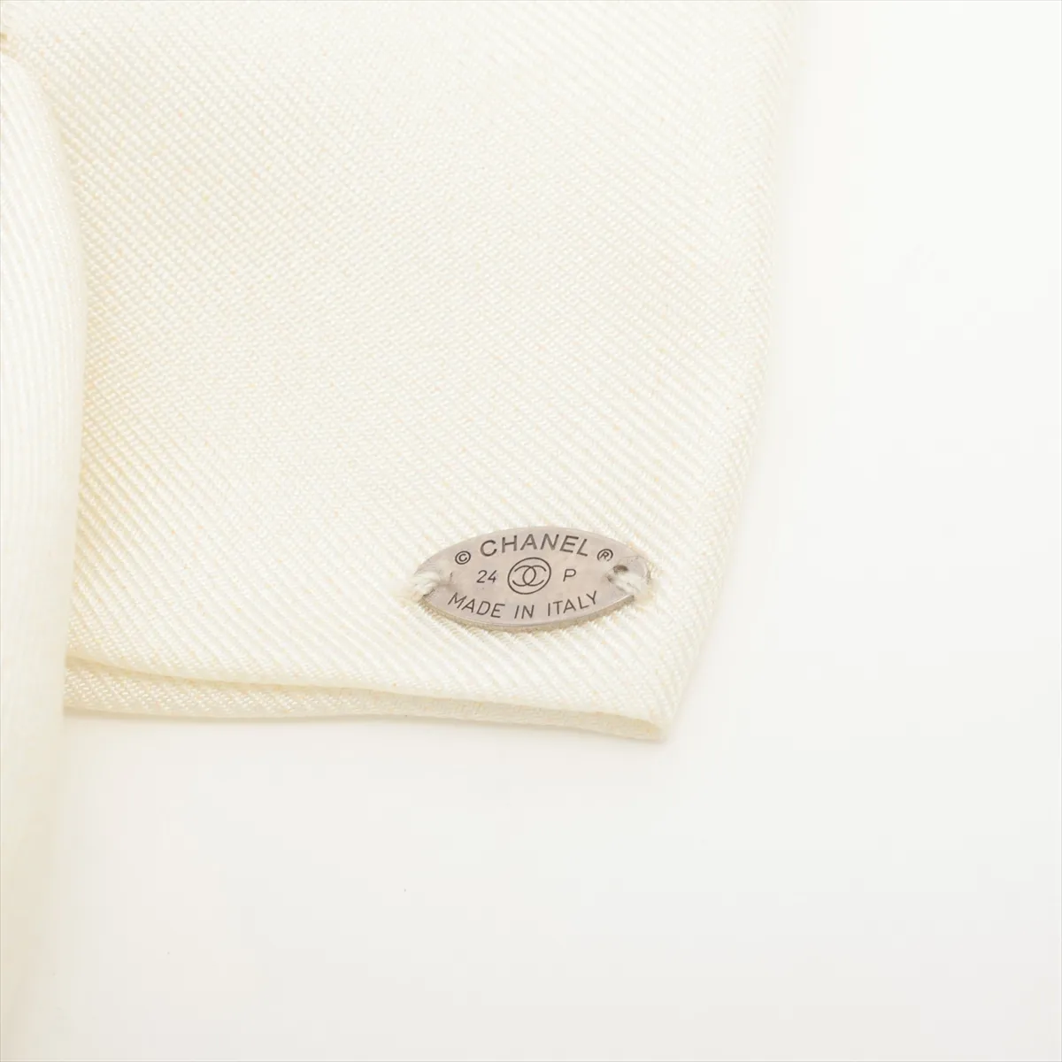 Coco Mark Ribbon Barrette 24P Silk White — view 6
