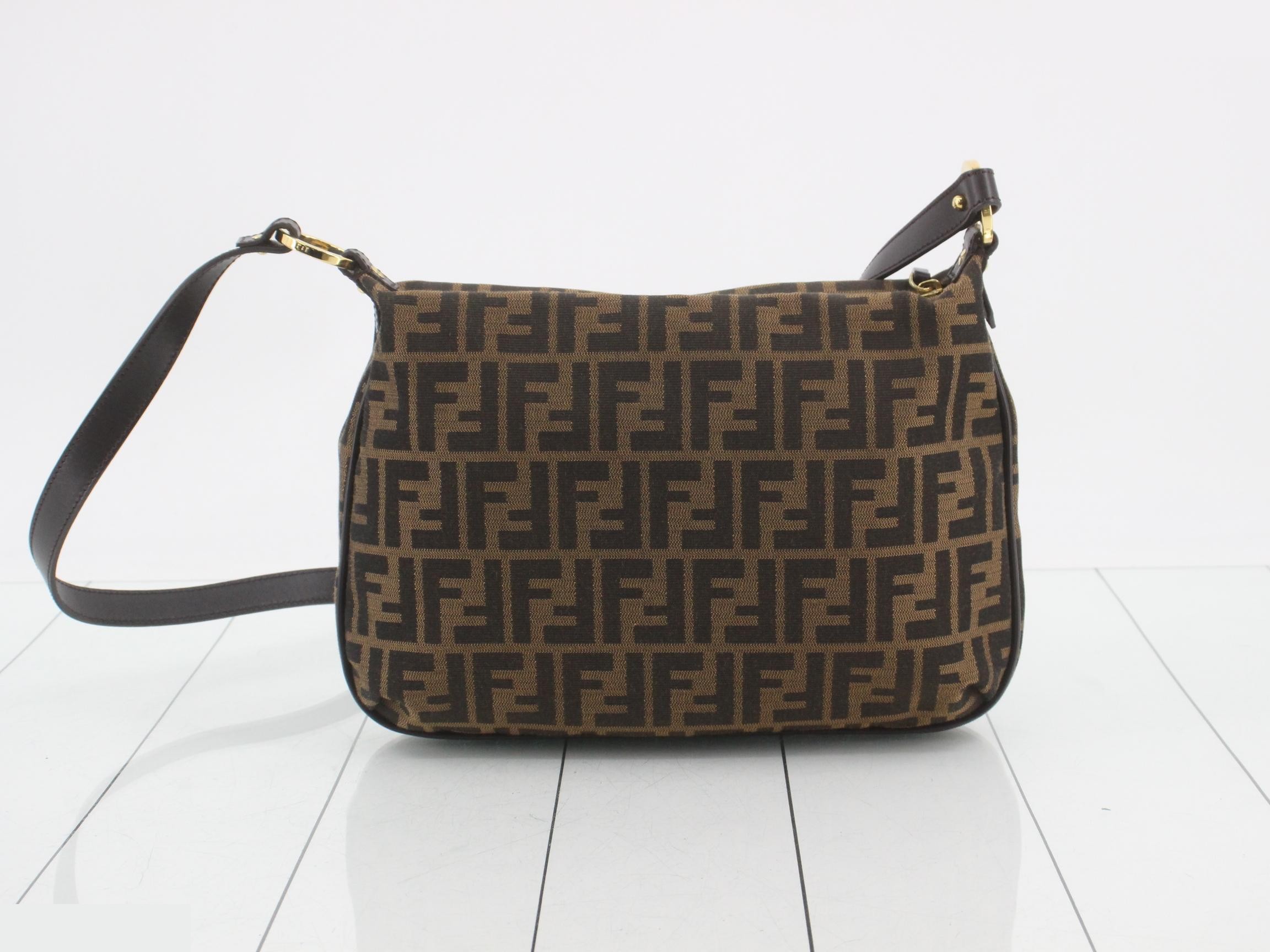 Zucca shoulder bag, jacquard, brown — view 2