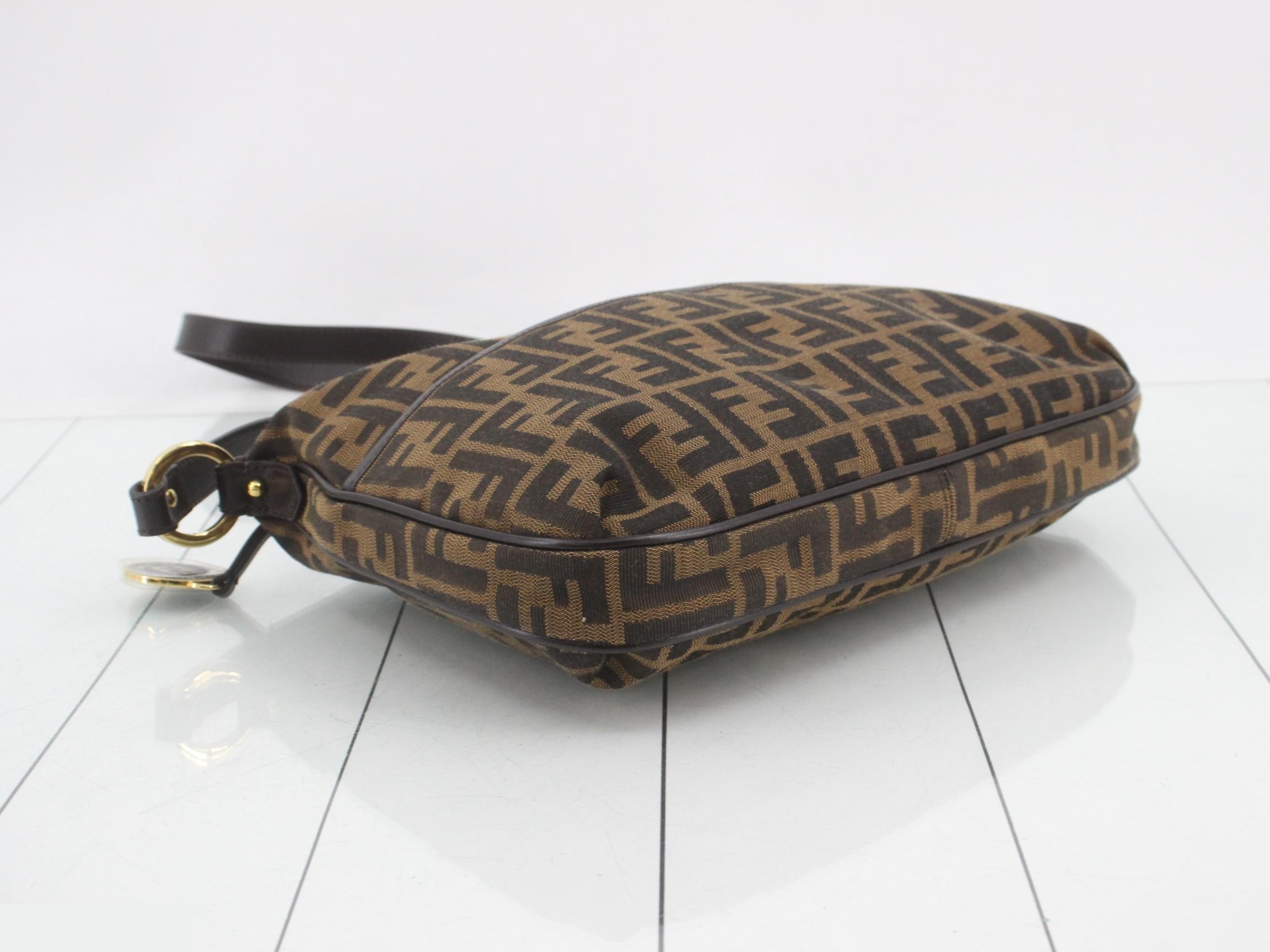 Zucca shoulder bag, jacquard, brown — view 5