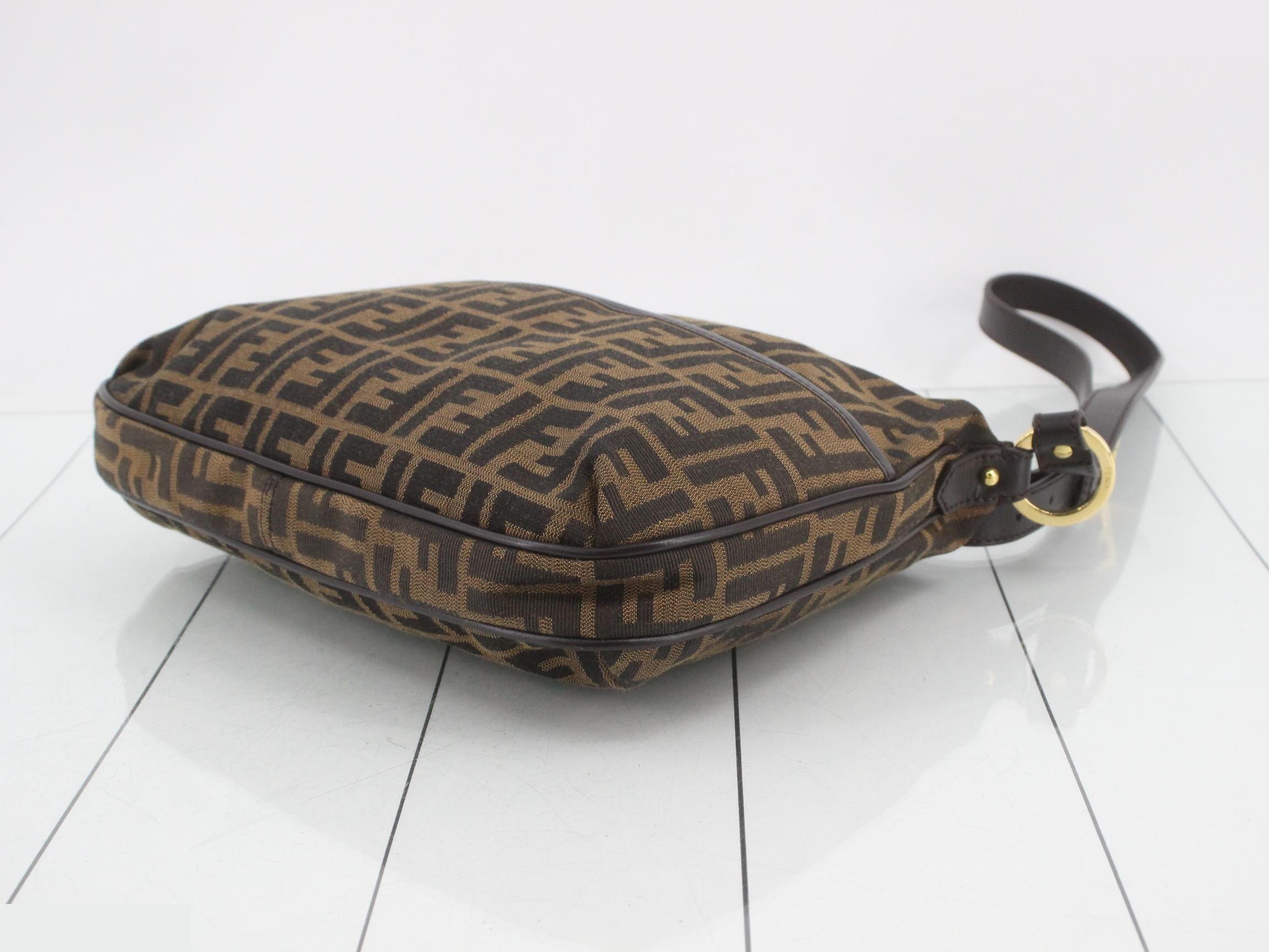 Zucca shoulder bag, jacquard, brown — view 6