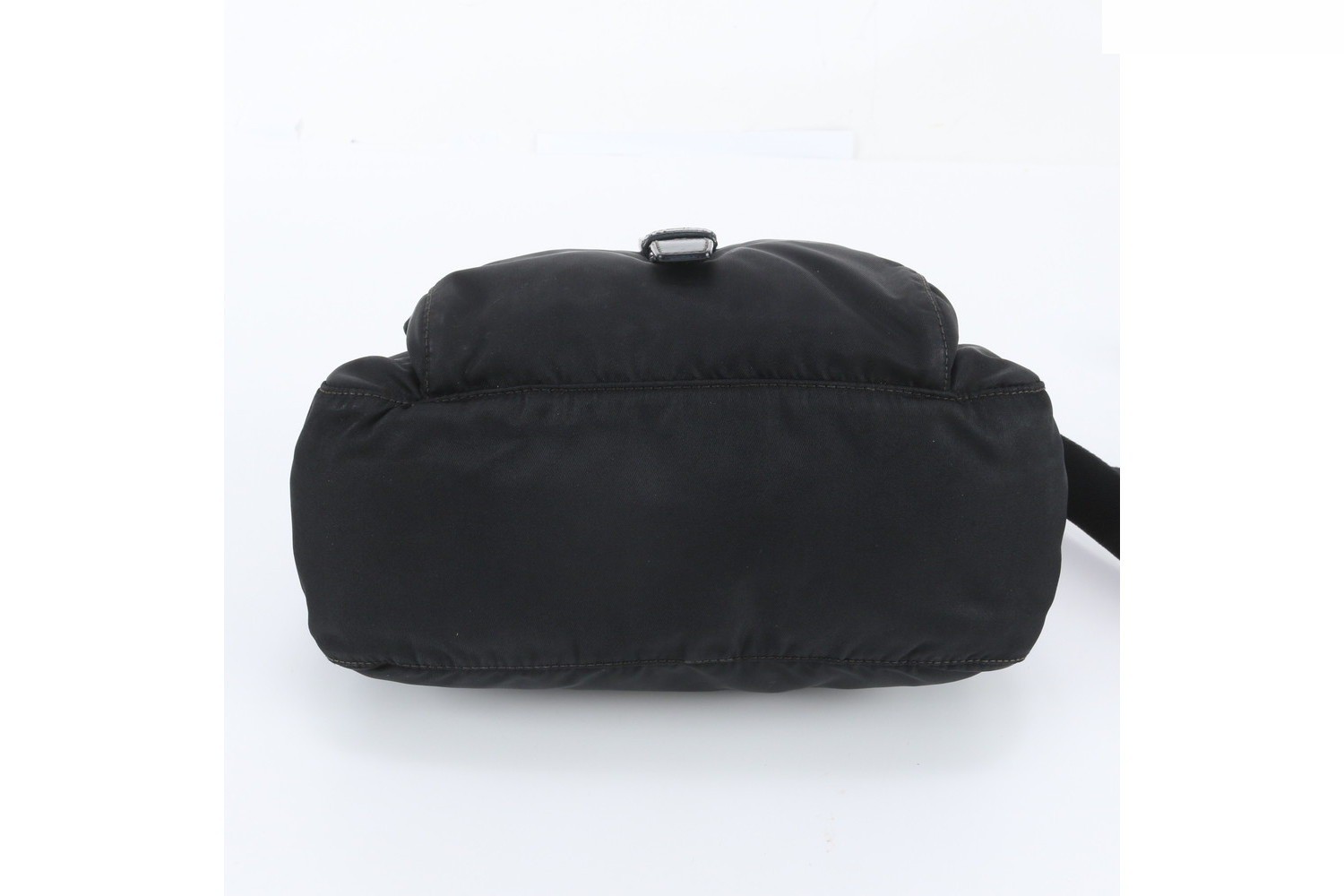Tessuto Nylon Triangle Logo White Tag Leather Shoulder Bag — view 5