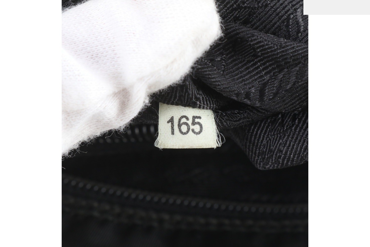 Tessuto Nylon Triangle Logo White Tag Leather Shoulder Bag — view 9