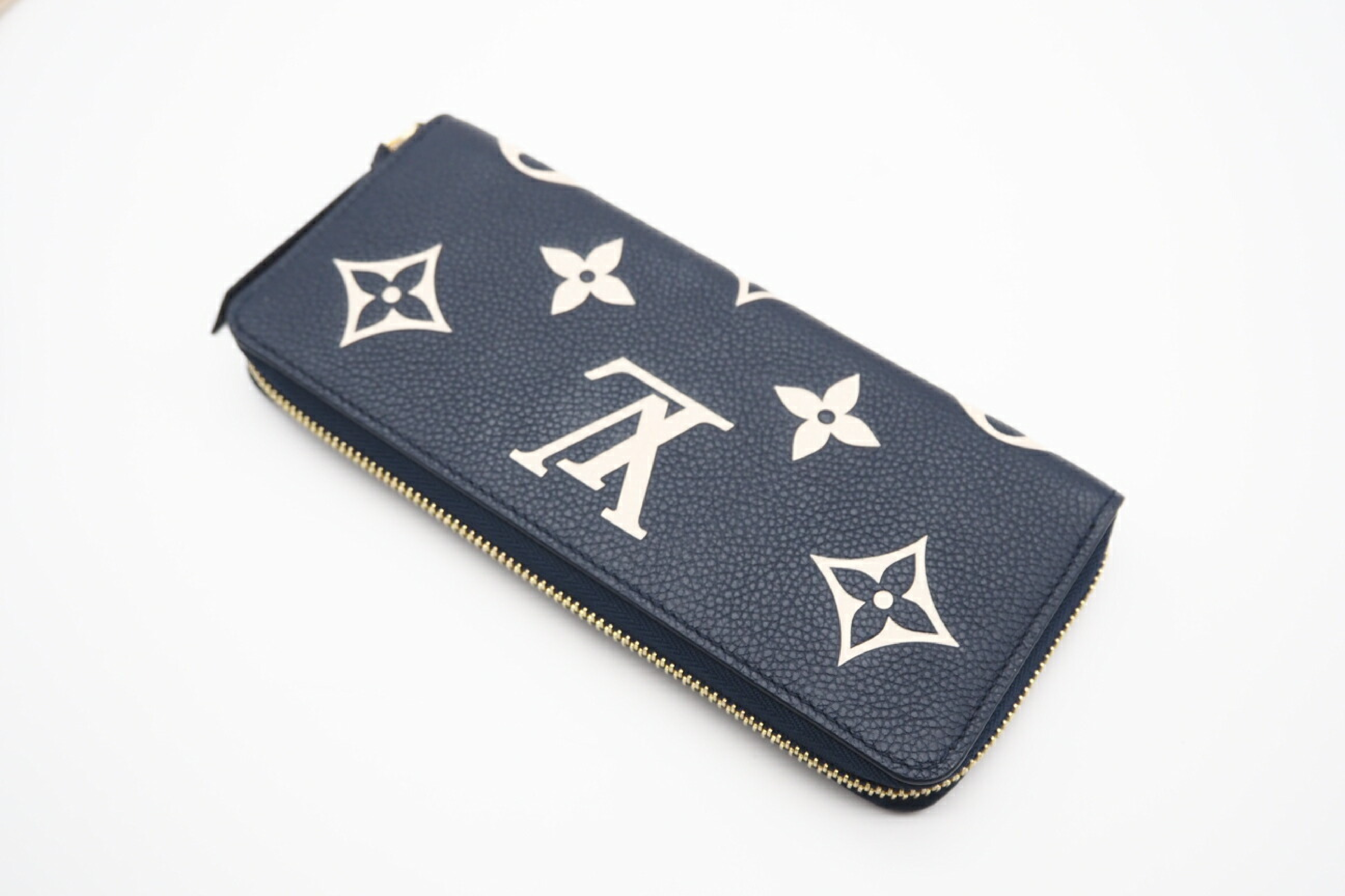 M83594 Empreinte Bicolor Portefeuille Clemence Navy Wallet with Dust Bag and Box — view 3