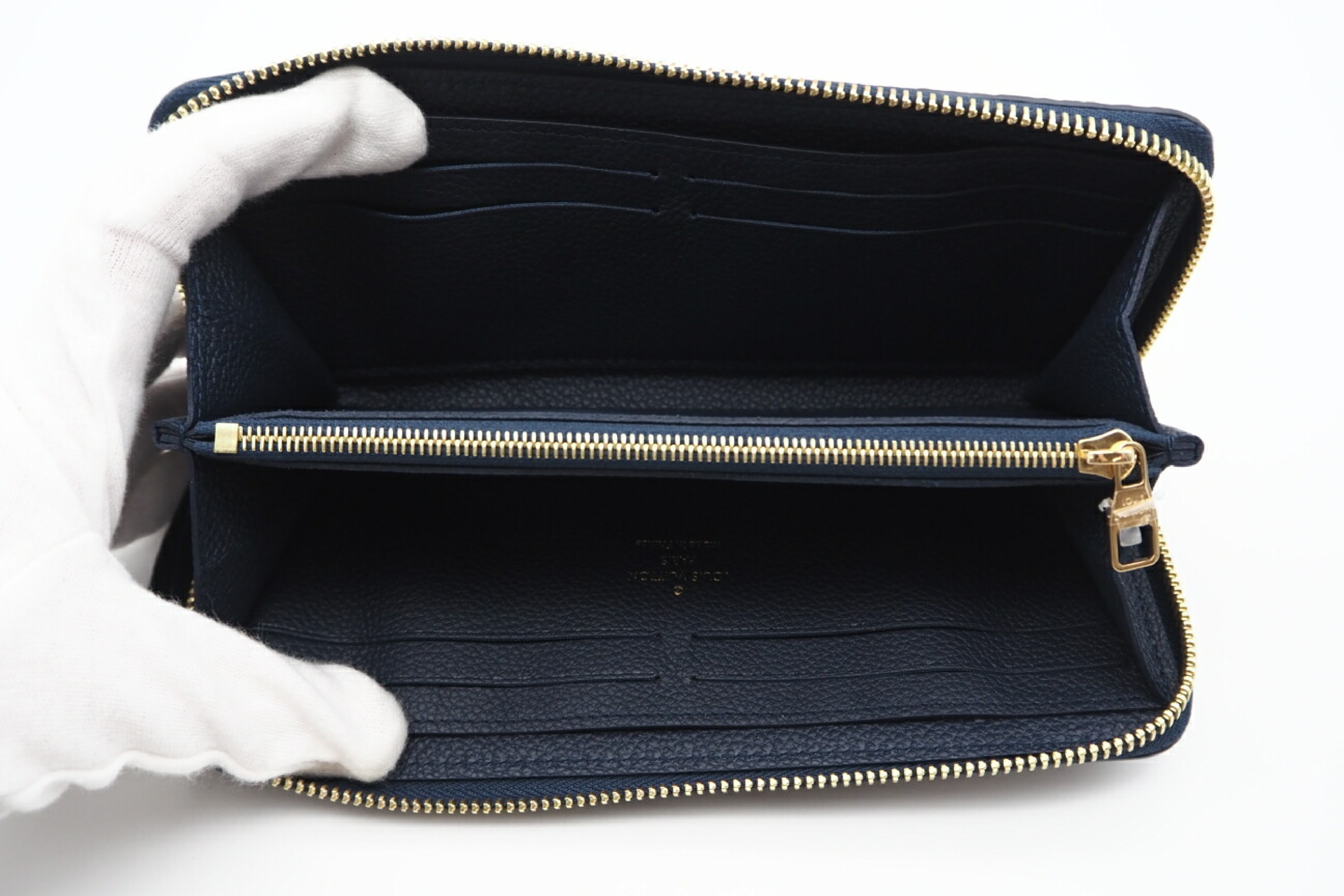 M83594 Empreinte Bicolor Portefeuille Clemence Navy Wallet with Dust Bag and Box — view 8