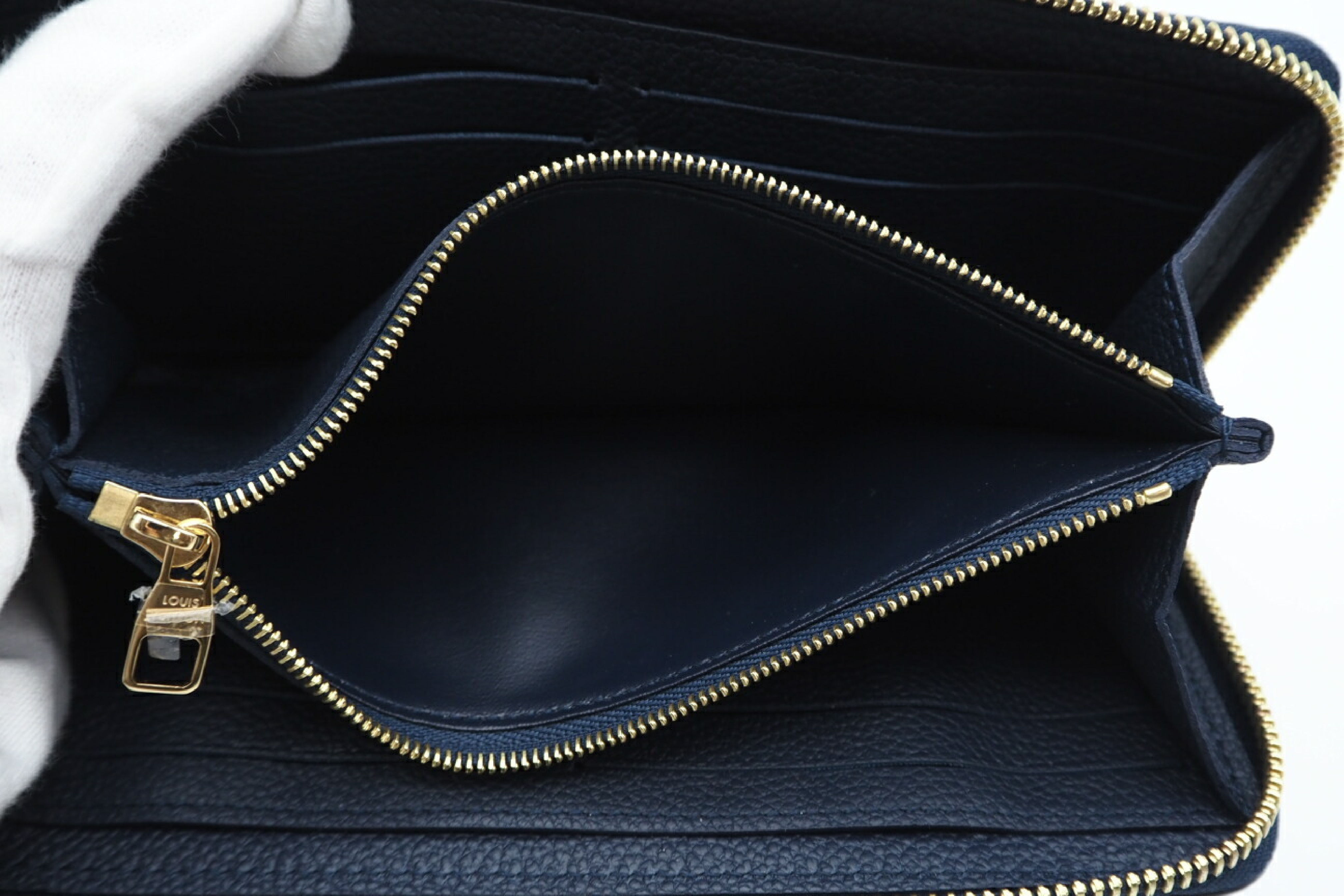 M83594 Empreinte Bicolor Portefeuille Clemence Navy Wallet with Dust Bag and Box — view 9