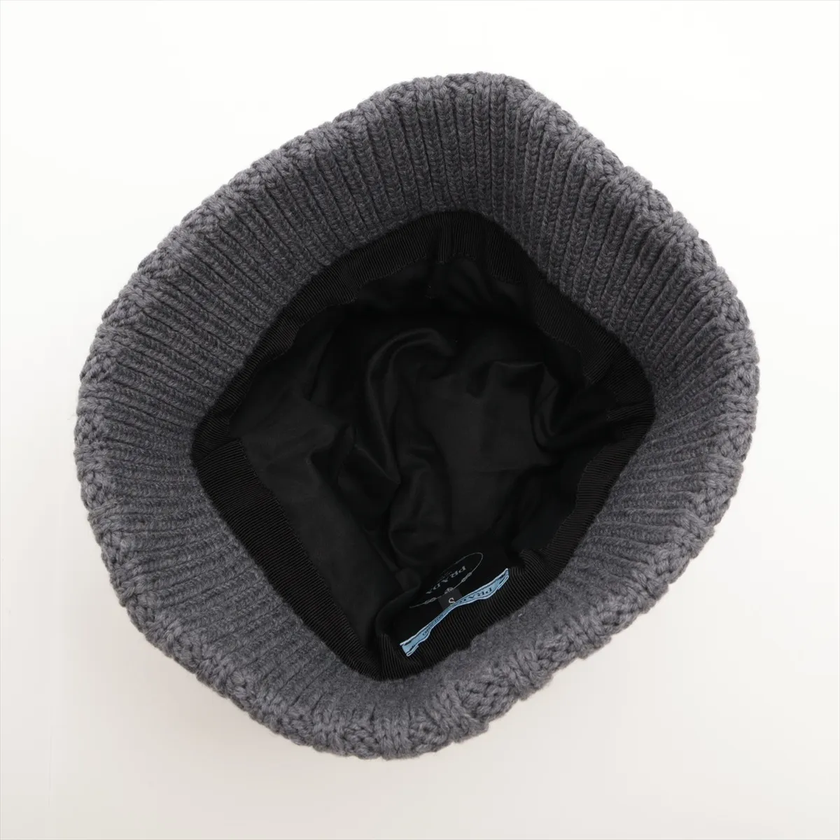 1HC338 Triangle Logo Knit Cap S Wool Gray — view 4