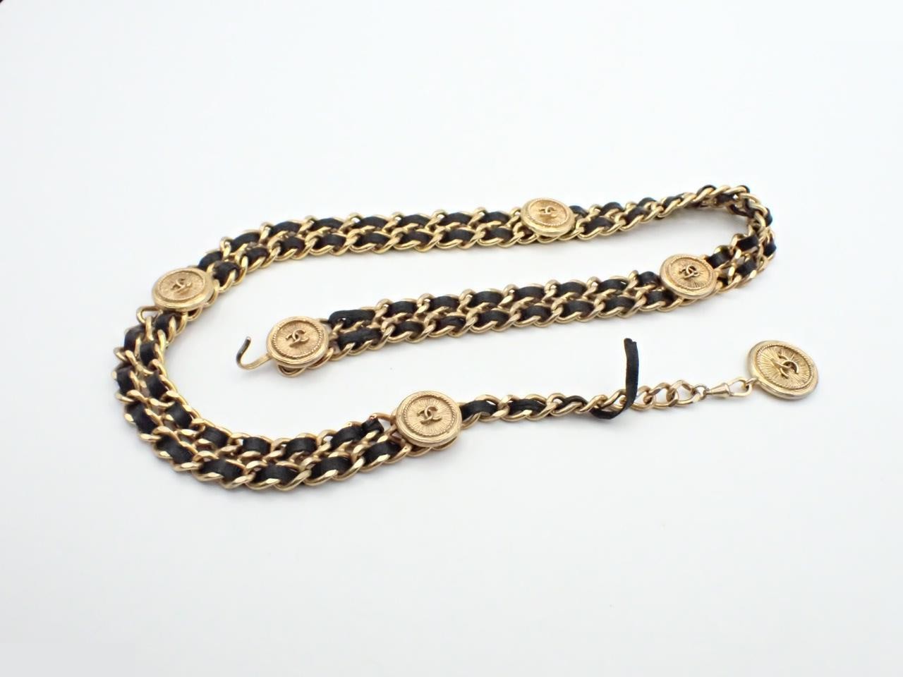 chain belt, leather, total length approximately 83cm — view 2