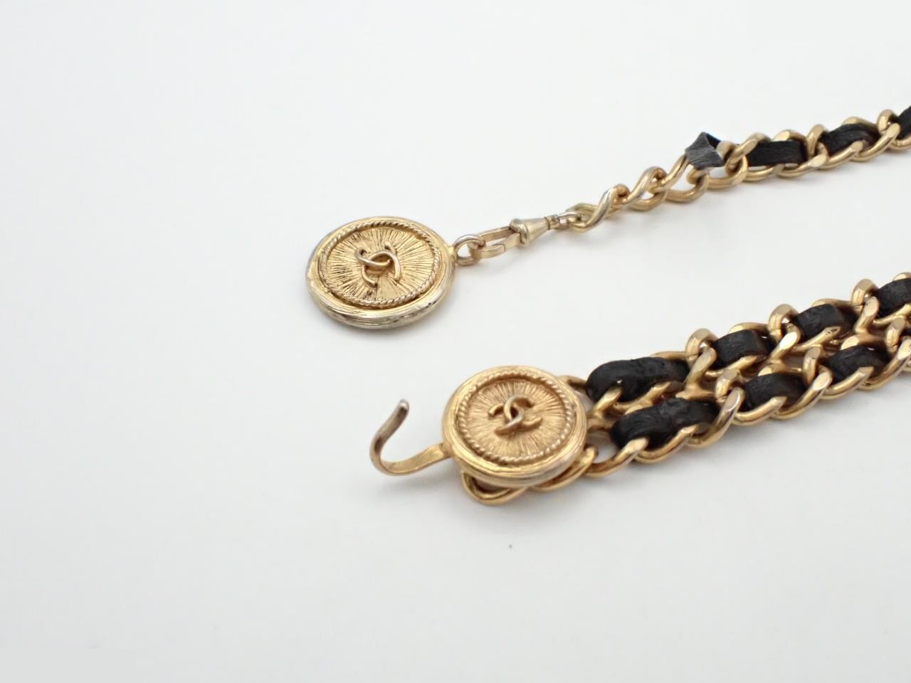 chain belt, leather, total length approximately 83cm — view 3