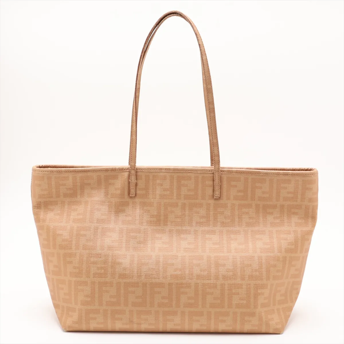 Zucca 8BH185 PVC x Leather Tote Bag, Beige — view 2
