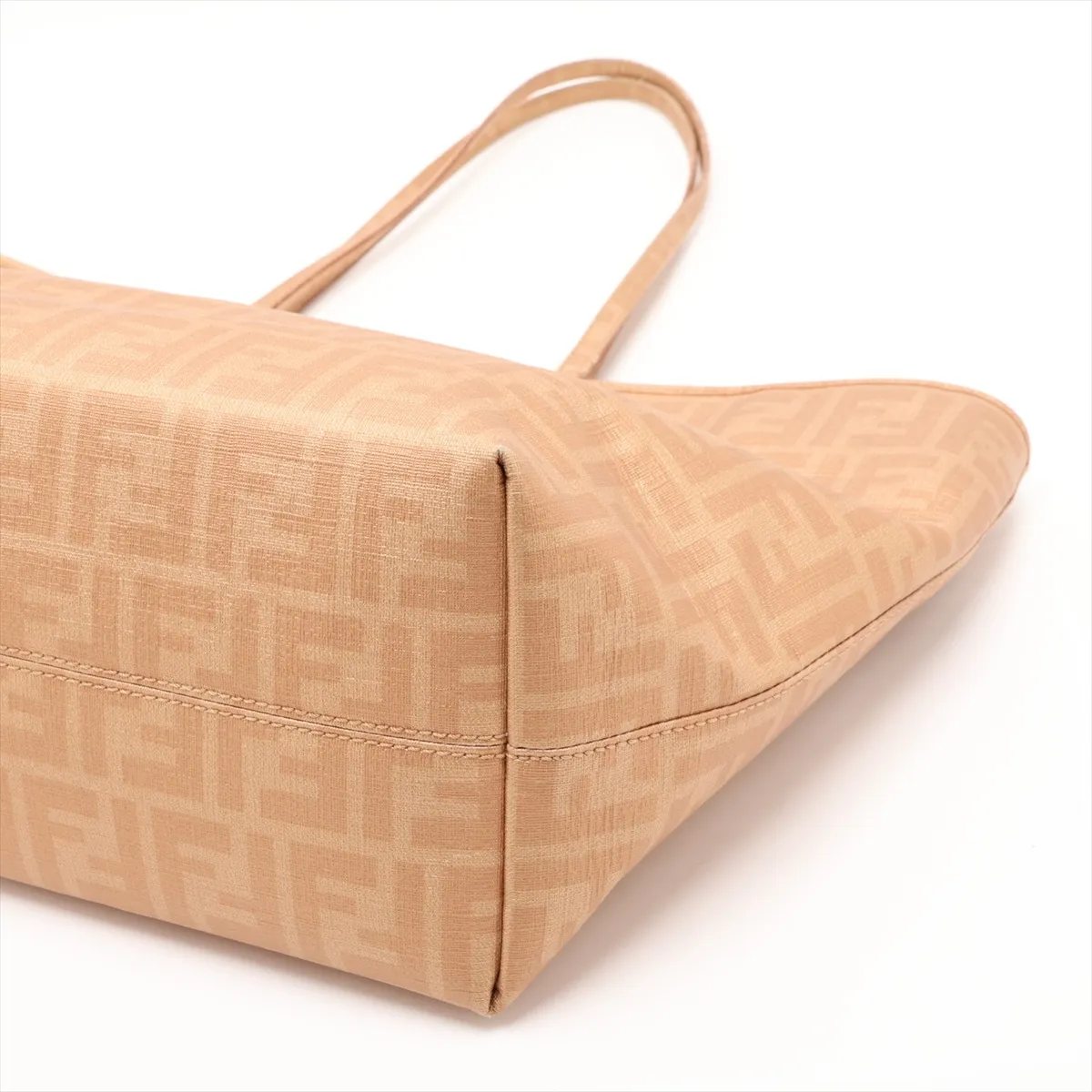 Zucca 8BH185 PVC x Leather Tote Bag, Beige — view 3