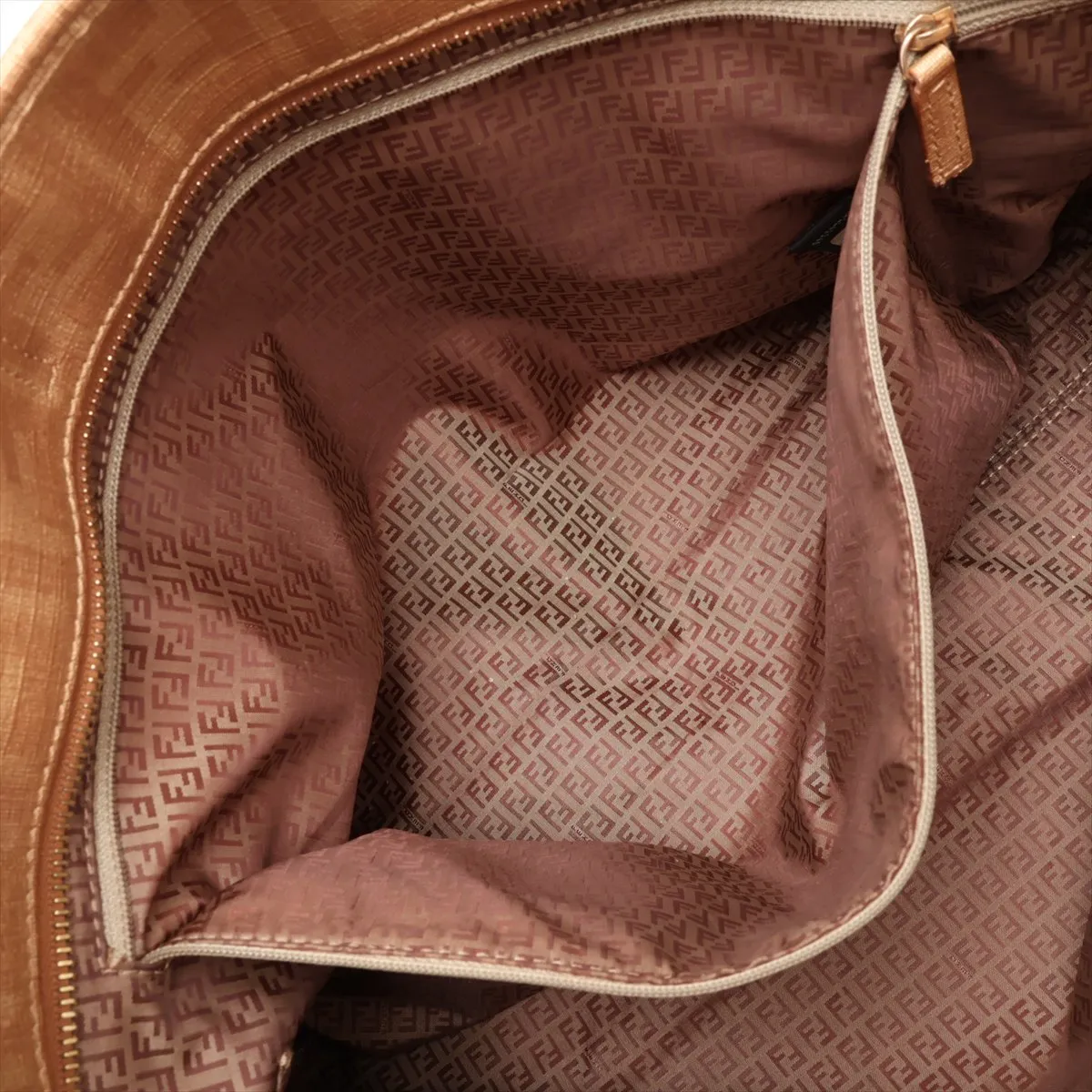 Zucca 8BH185 PVC x Leather Tote Bag, Beige — view 8