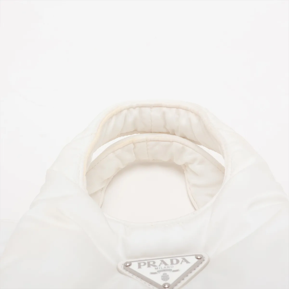Nylon x Leather 2-Way Handbag, White — view 6