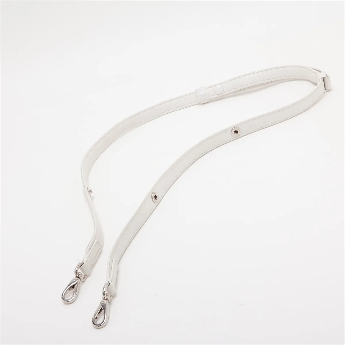Nylon x Leather 2-Way Handbag, White — view 7
