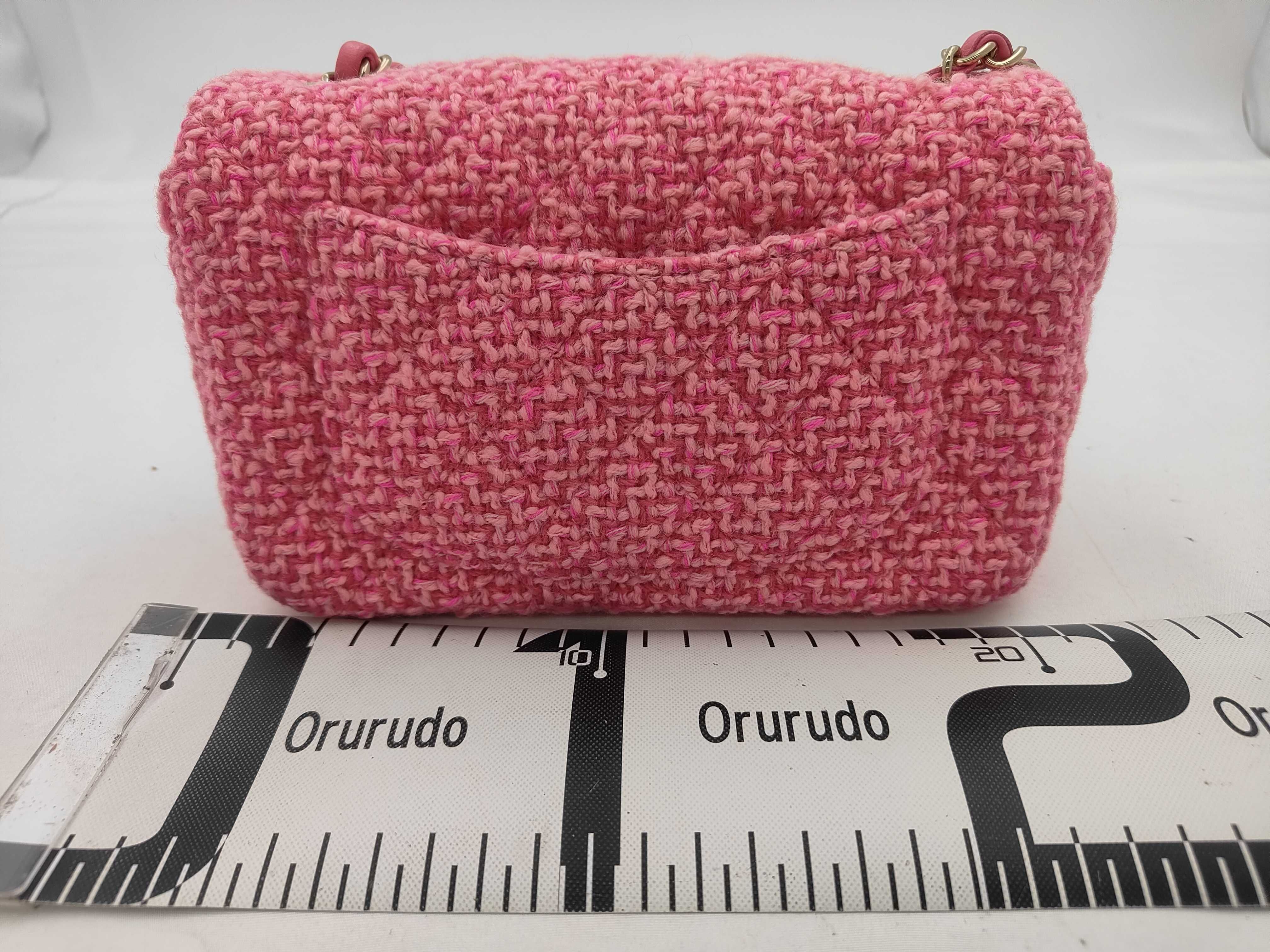 Mini Mat Chain Shoulder Bag, Tweed, Pink GP Shoulder Bag — view 2