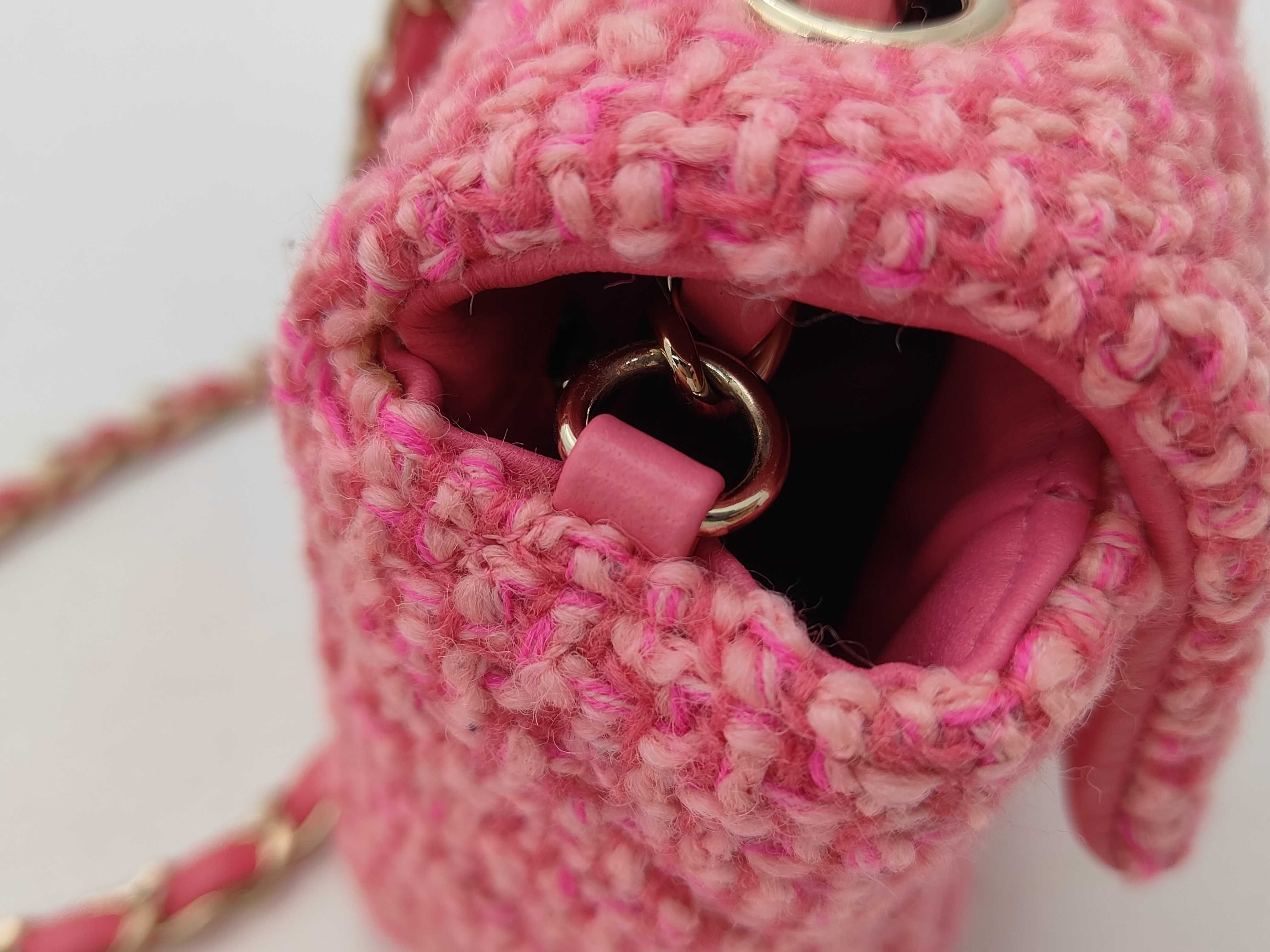 Mini Mat Chain Shoulder Bag, Tweed, Pink GP Shoulder Bag — view 5