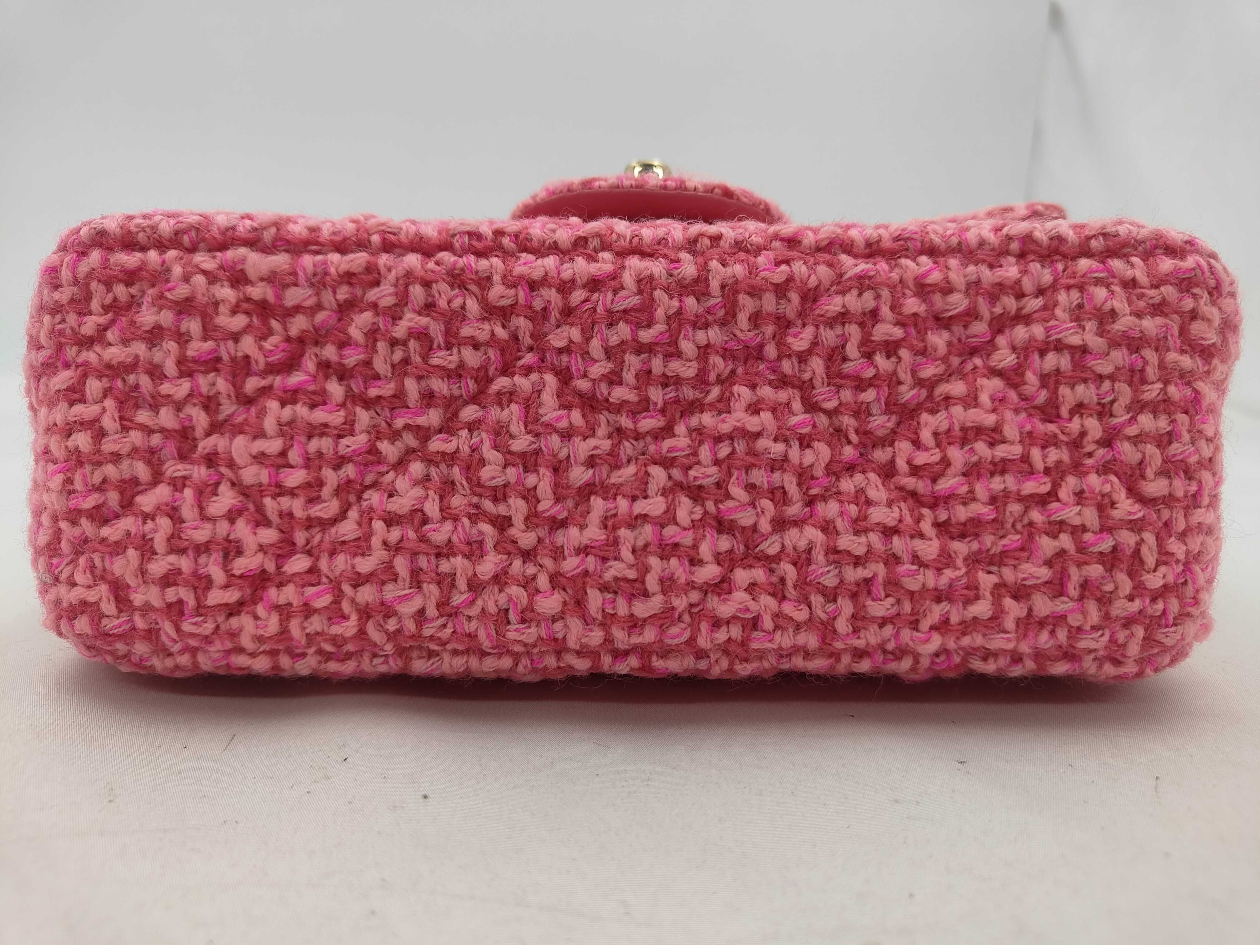 Mini Mat Chain Shoulder Bag, Tweed, Pink GP Shoulder Bag — view 7