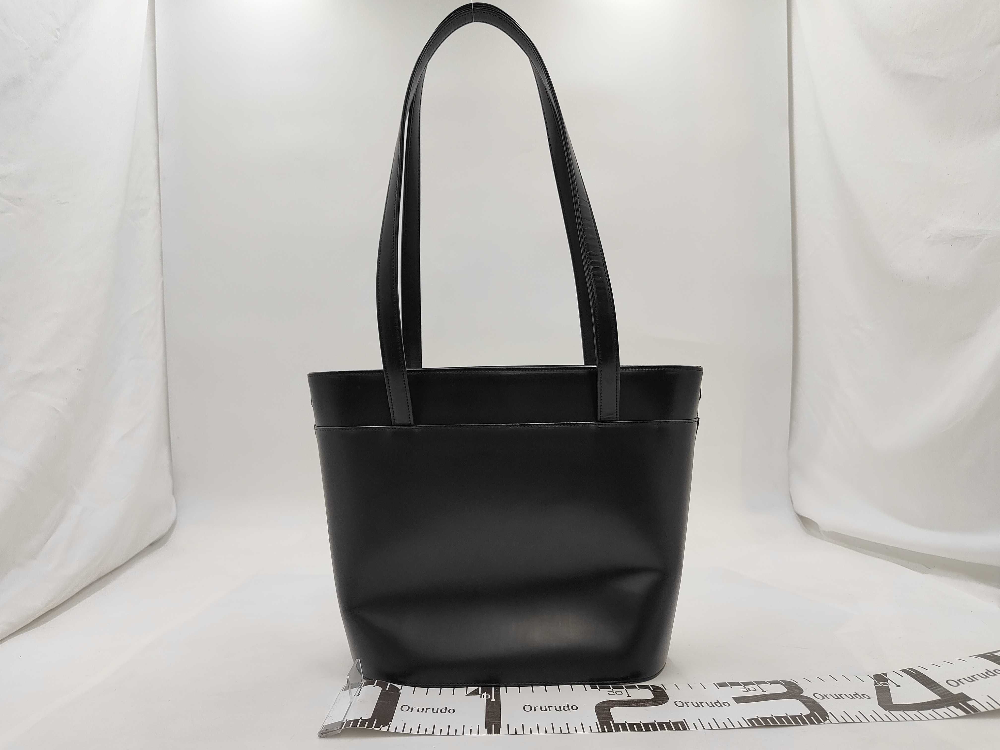 Tote Bag Leather Black Check Tote Bag — view 2