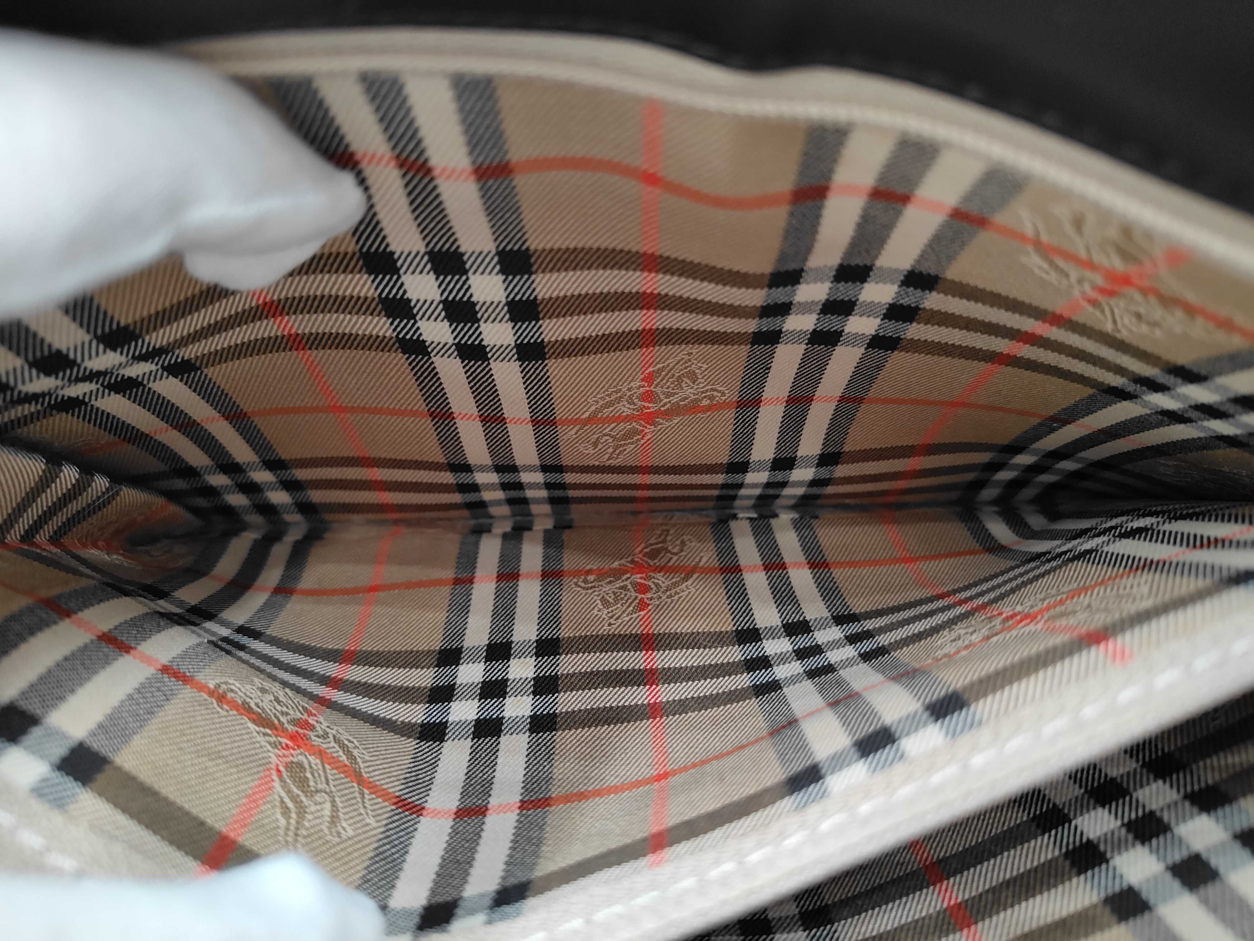 Tote Bag Leather Black Check Tote Bag — view 11
