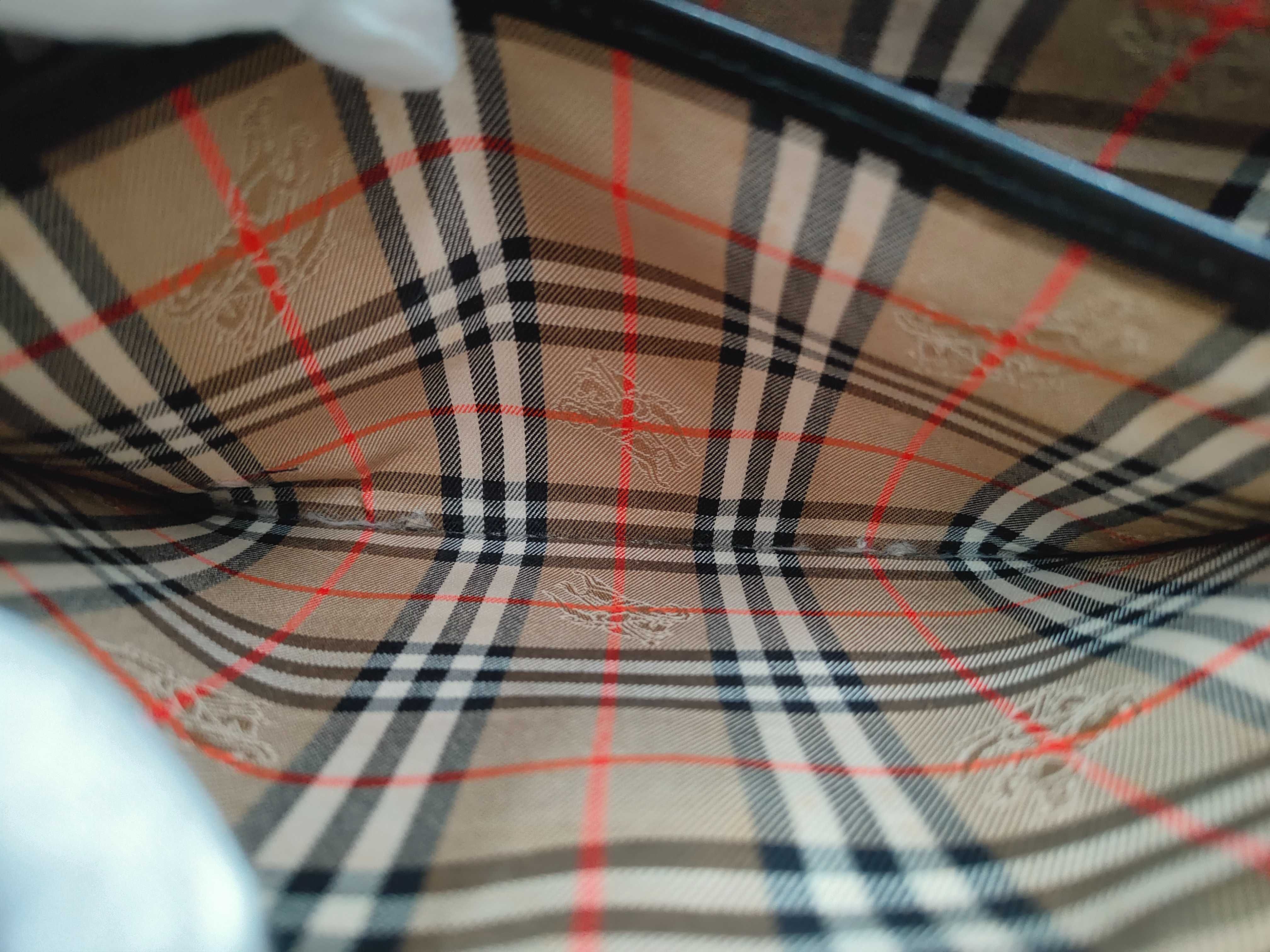Tote Bag Leather Black Check Tote Bag — view 12