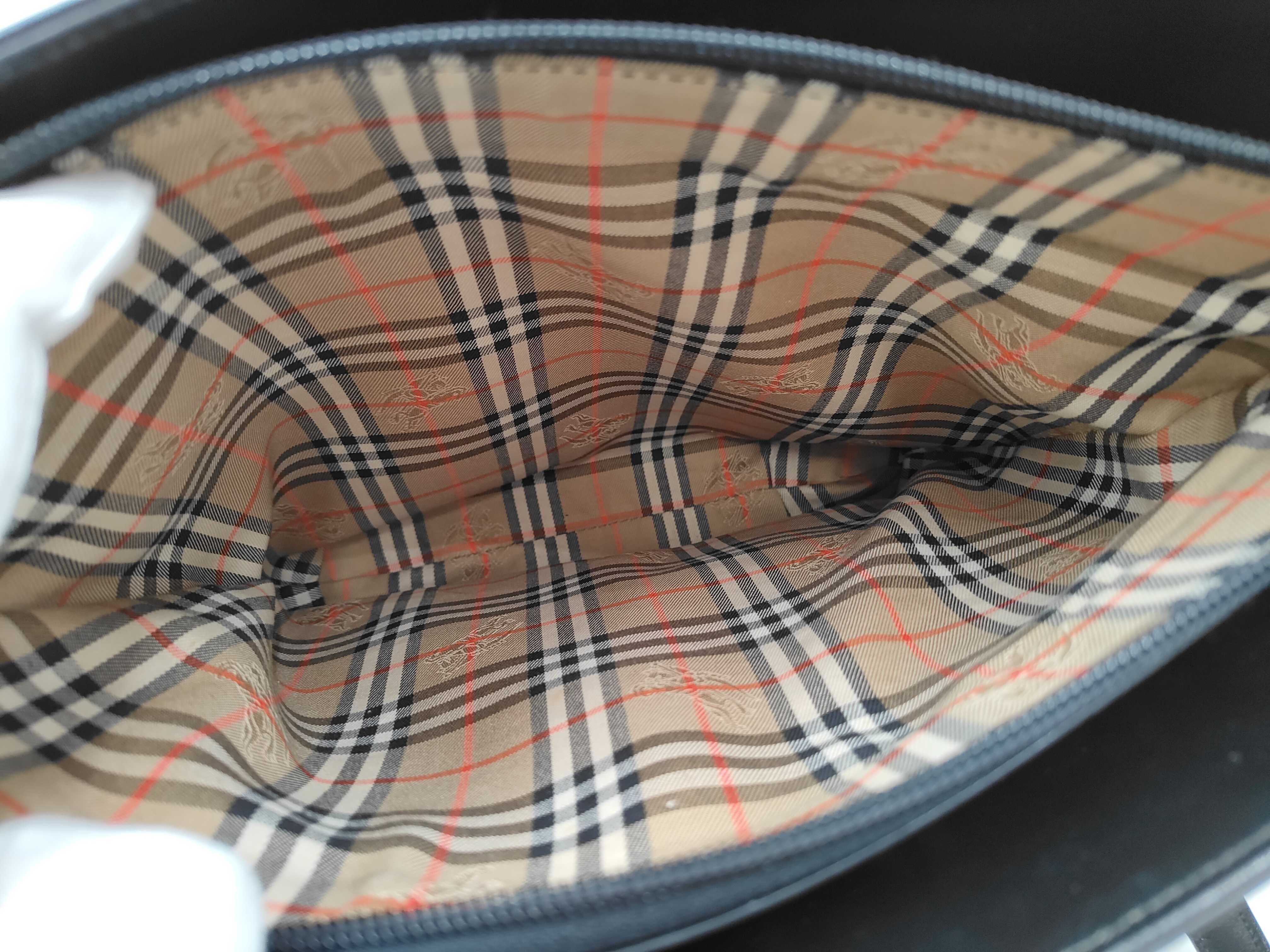 Tote Bag Leather Black Check Tote Bag — view 9