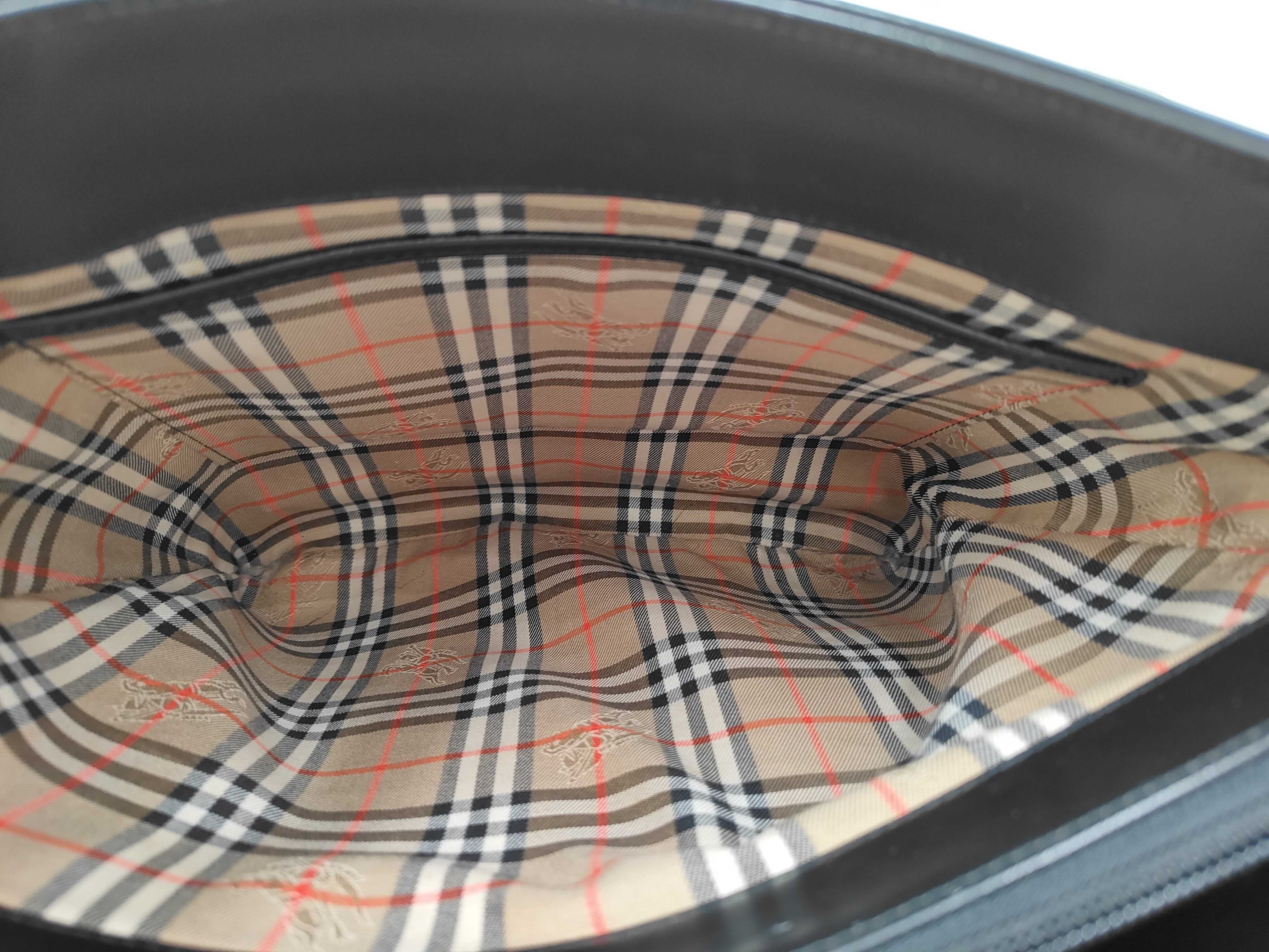 Tote Bag Leather Black Check Tote Bag — view 10