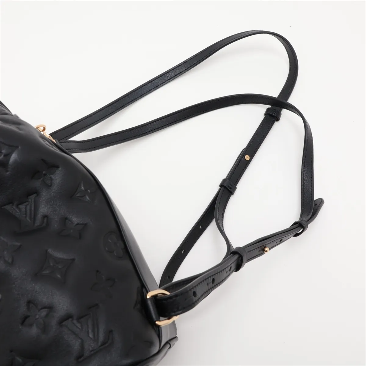Monogram Embossed Coussin Backpack PM M13357 Black (RFID detected) — view 6