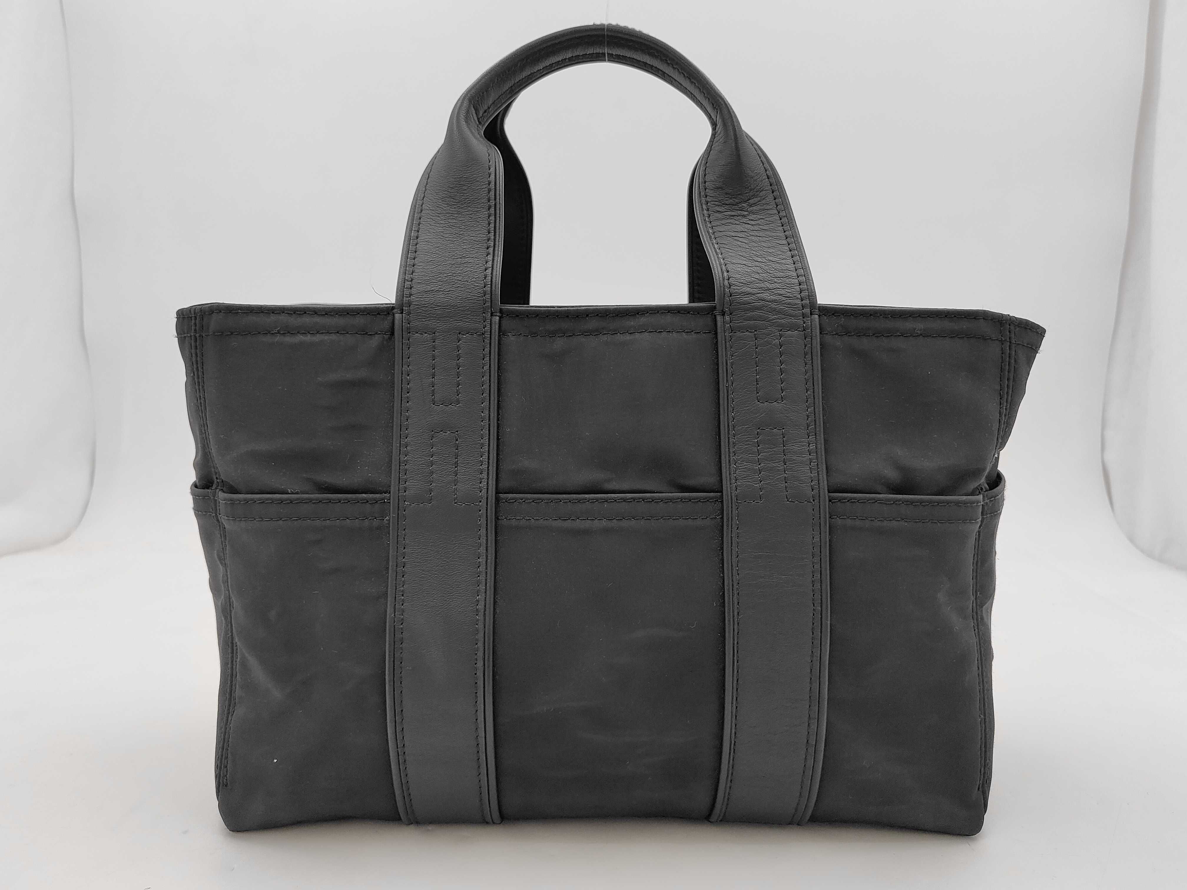 Acapulco PM Nylon x Leather Black Silver Hardware Handbag