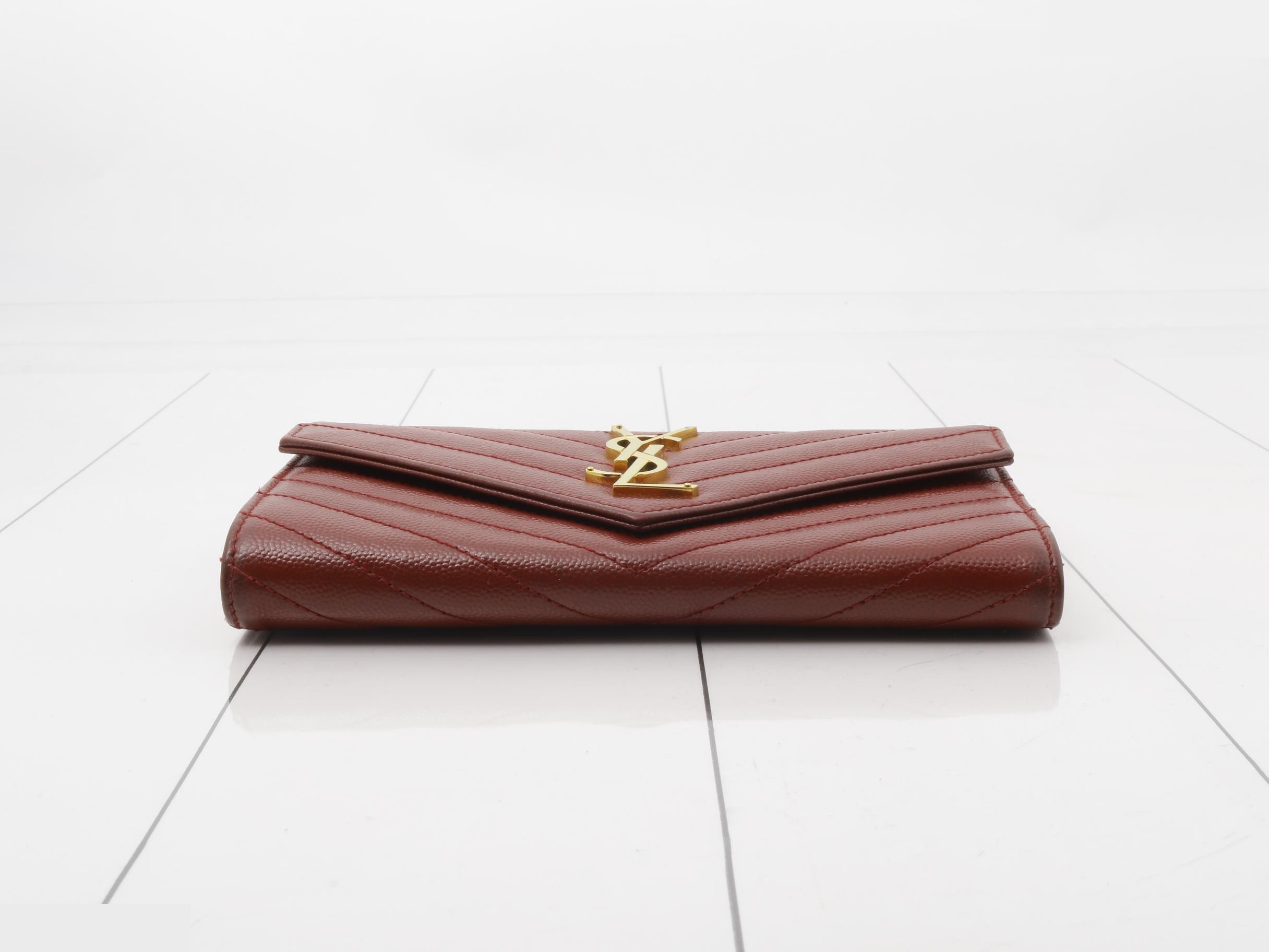 Cassandra Long Wallet, Caviar Leather, Red — view 3