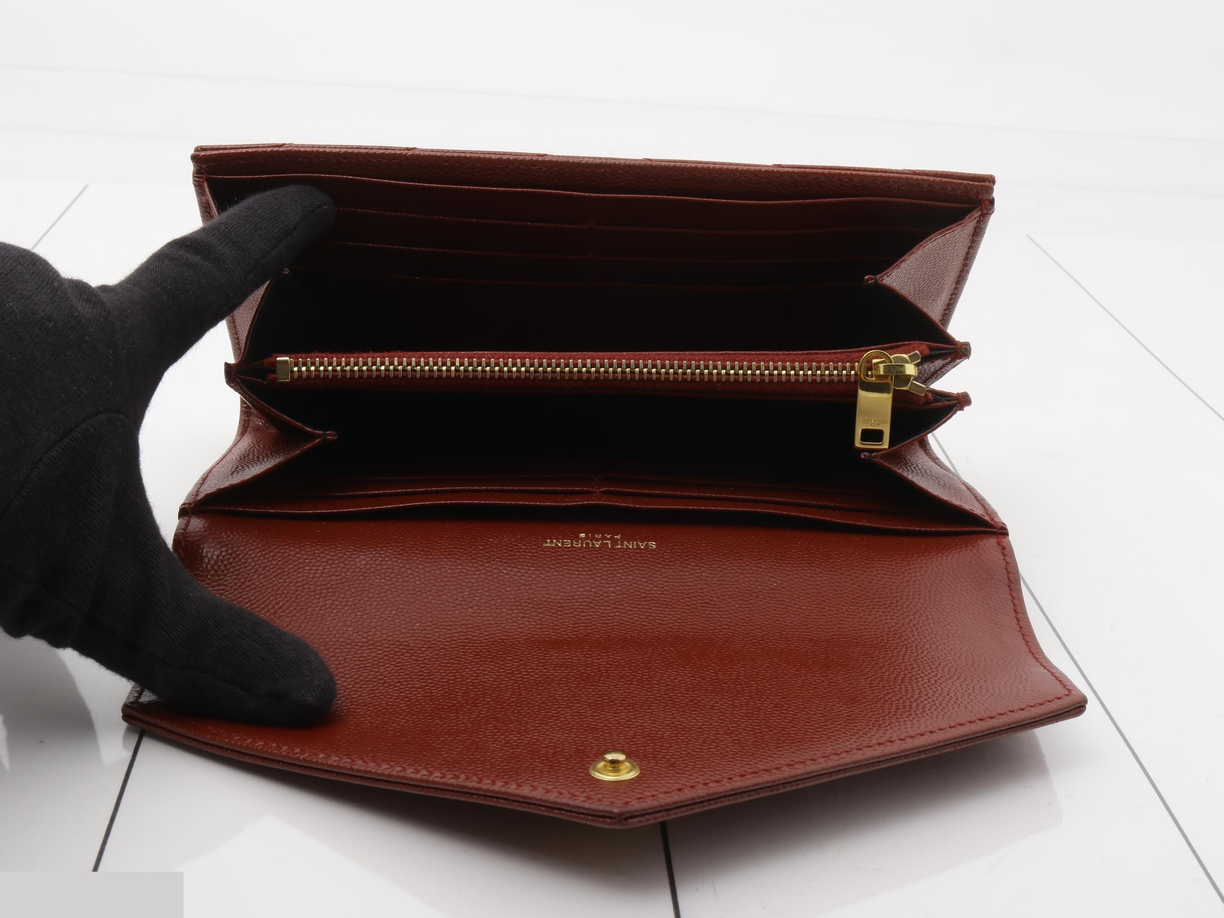 Cassandra Long Wallet, Caviar Leather, Red — view 4