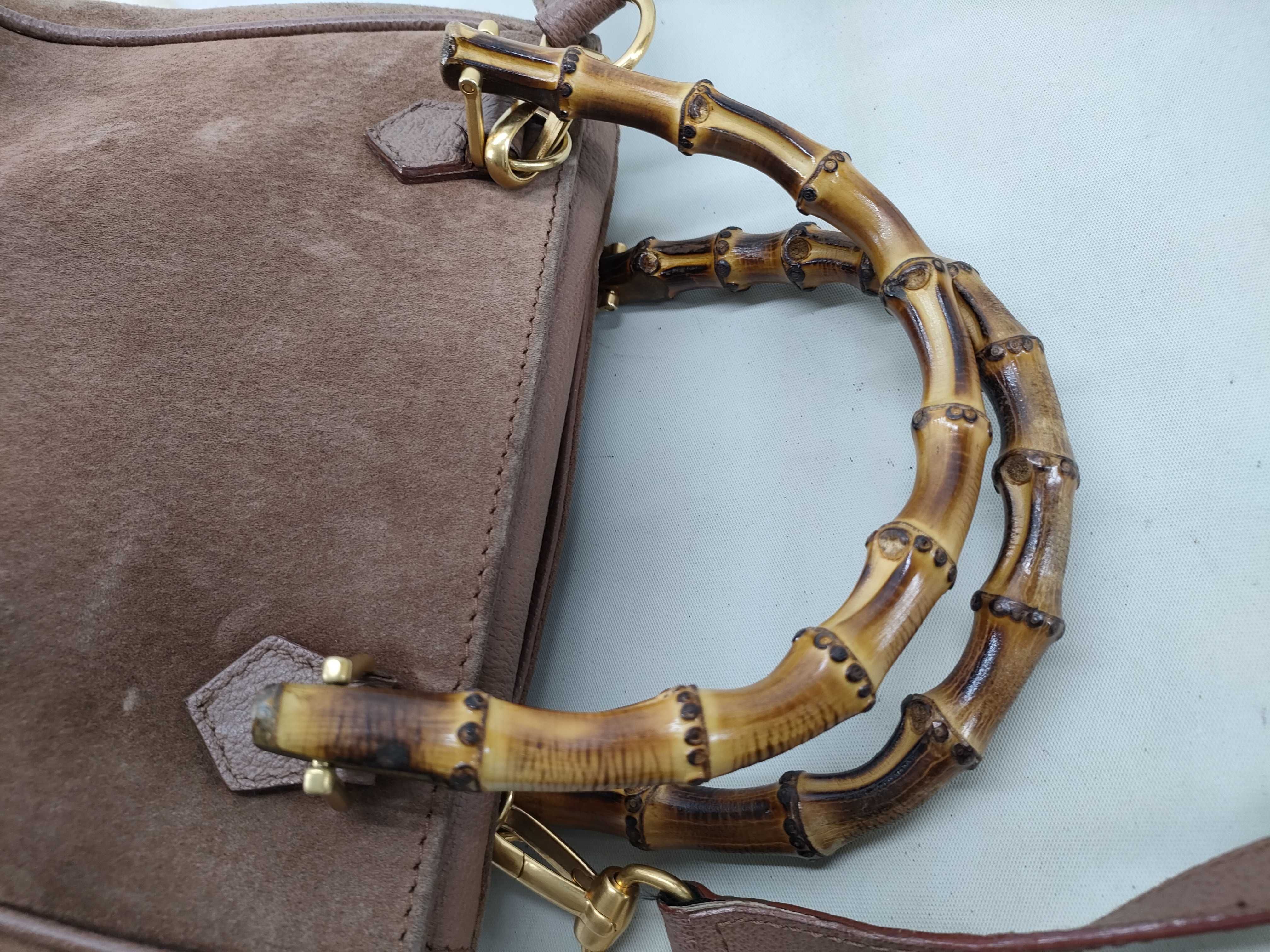 Bamboo Bag, Gucci 000・123・0316, Suede Bamboo Handbag, 2-Way Handbag — view 6