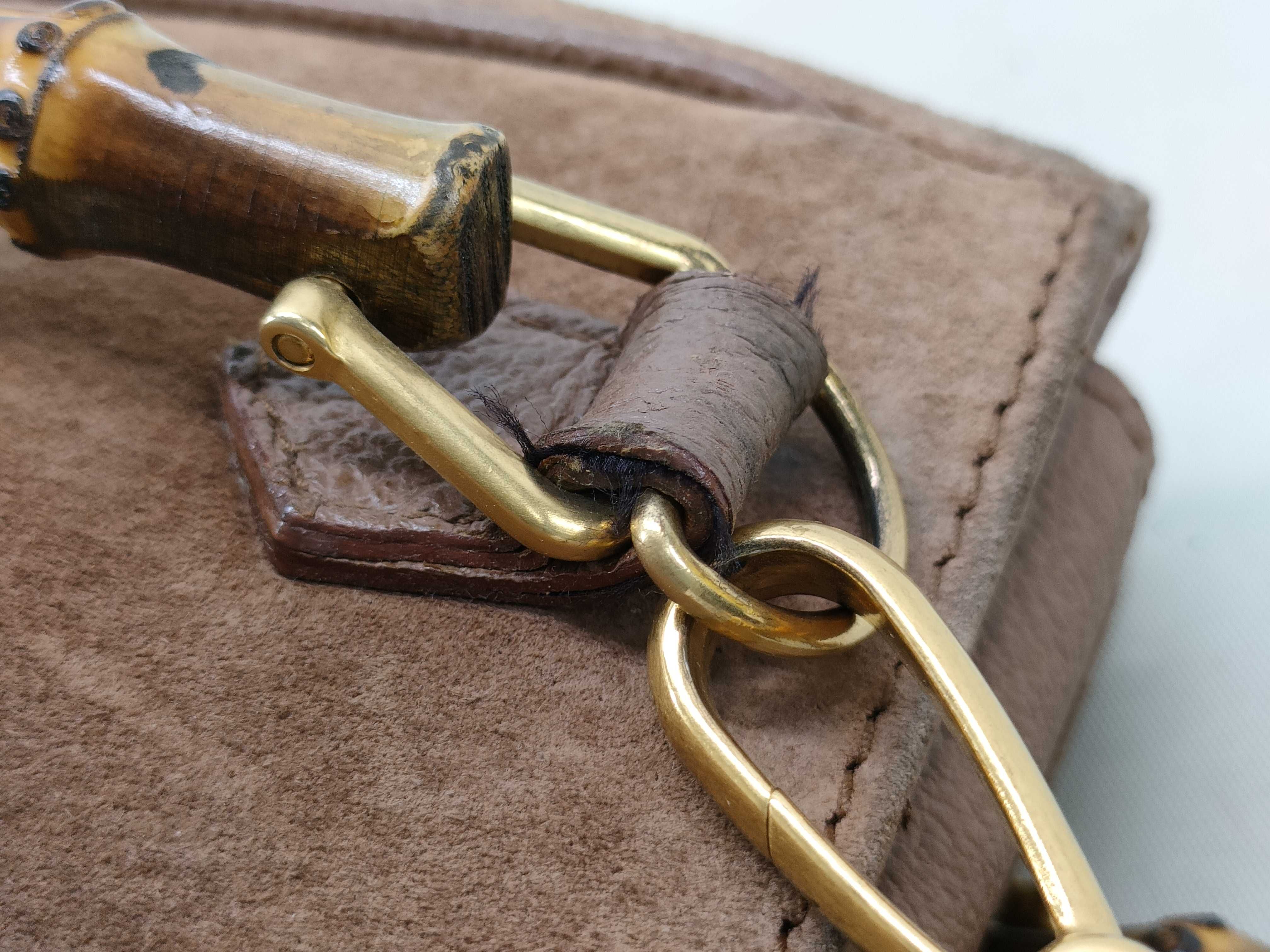Bamboo Bag, Gucci 000・123・0316, Suede Bamboo Handbag, 2-Way Handbag — view 8