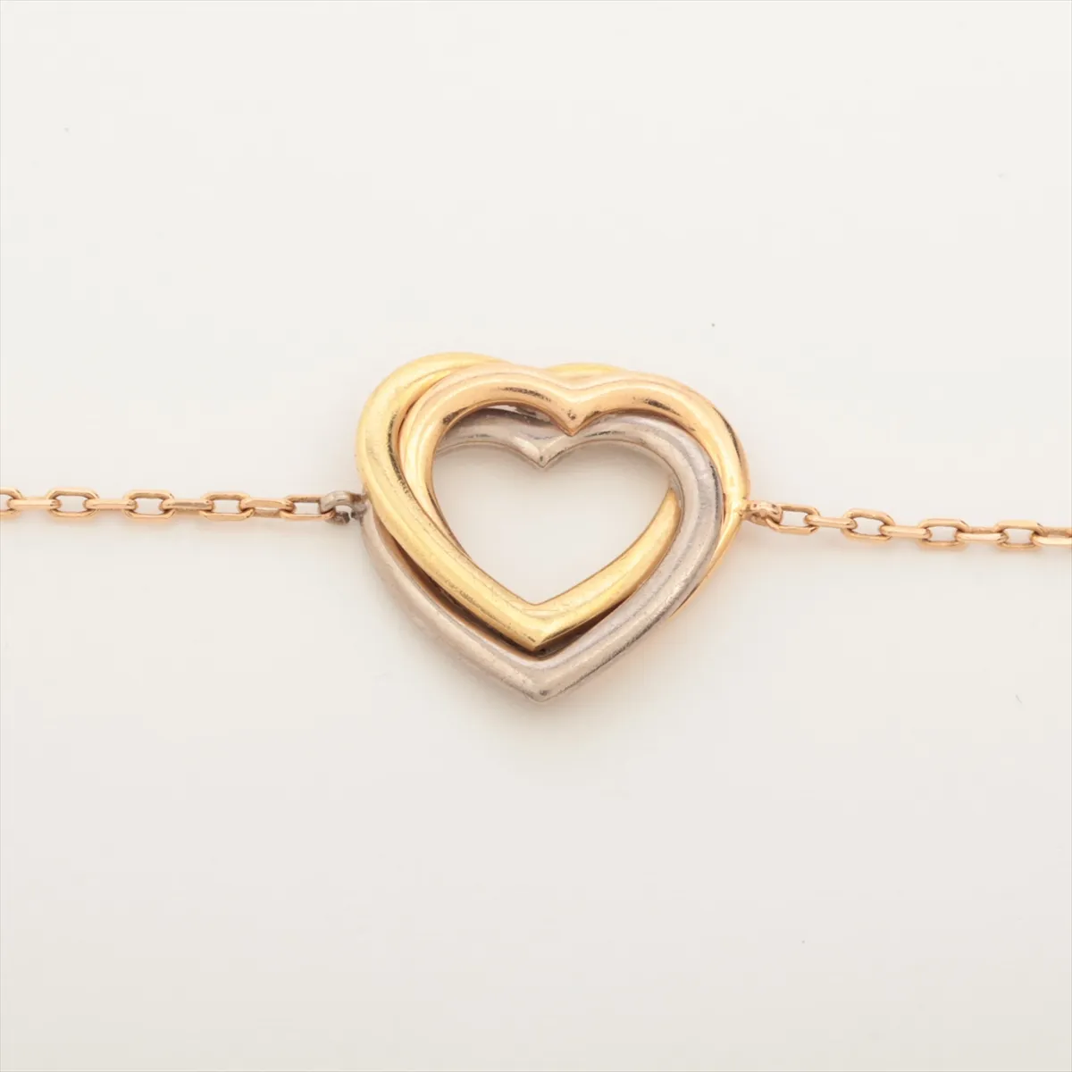 Trinity Heart Bracelet 750(YG×PG×WG) 3.5g IY7686 Thread — view 3