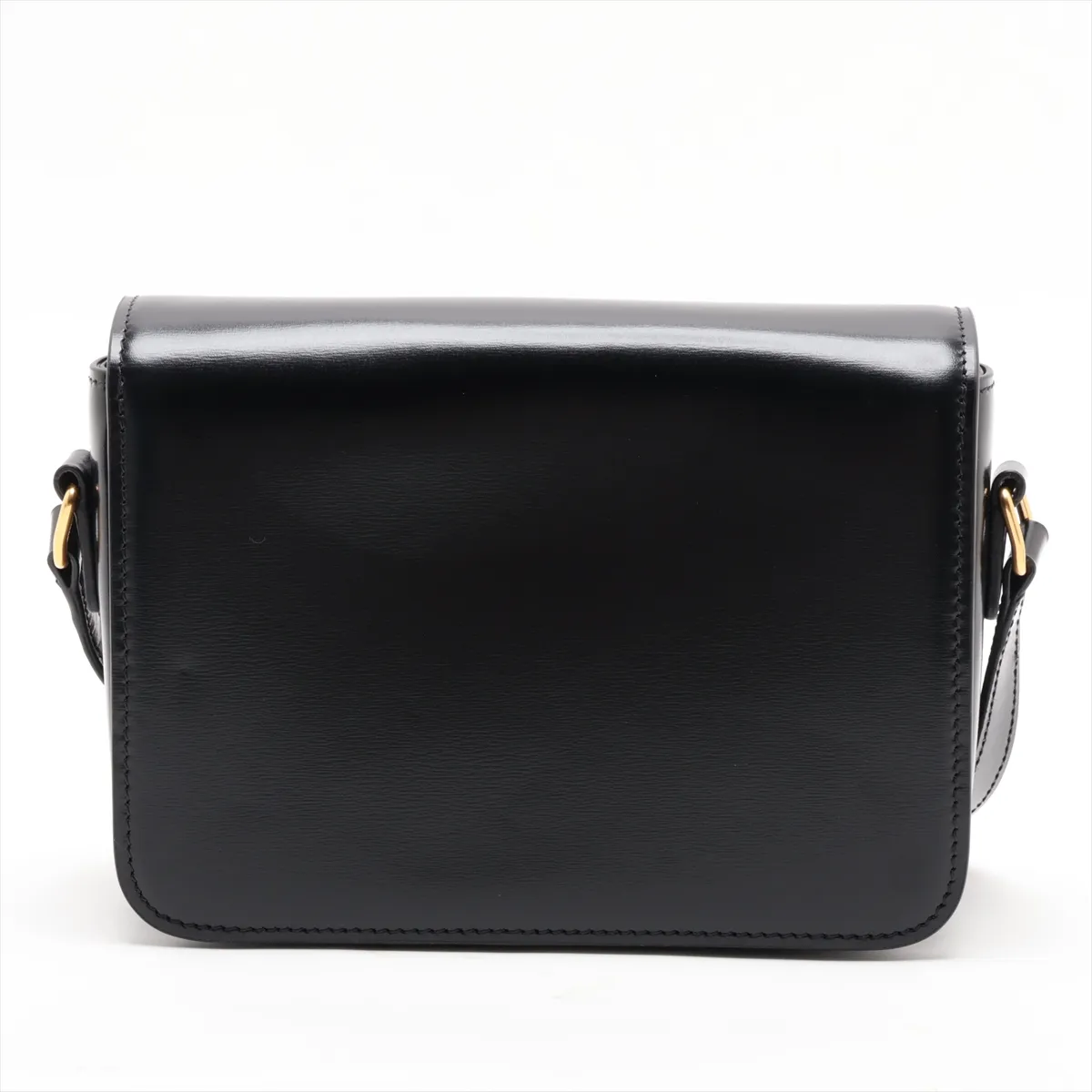 Triomphe Classic Leather Shoulder Bag, Black — view 2