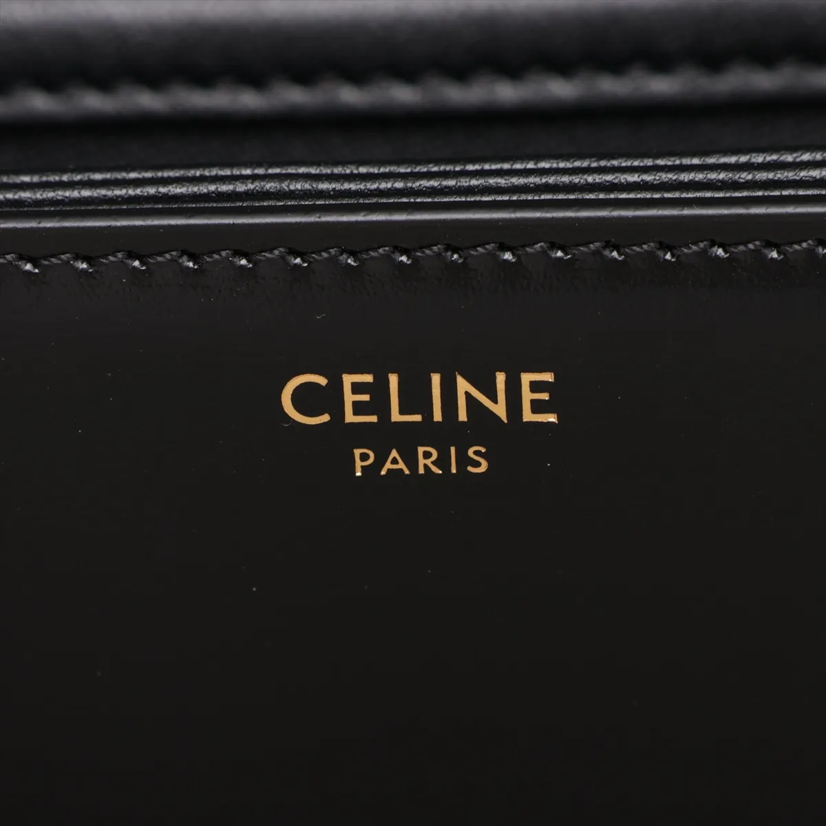 Triomphe Classic Leather Shoulder Bag, Black — view 11