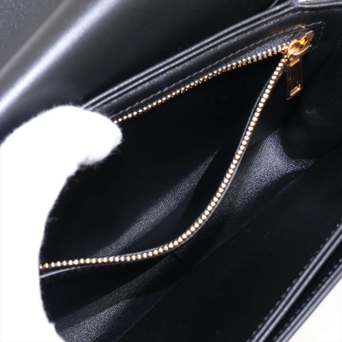Triomphe Classic Leather Shoulder Bag, Black — view 7