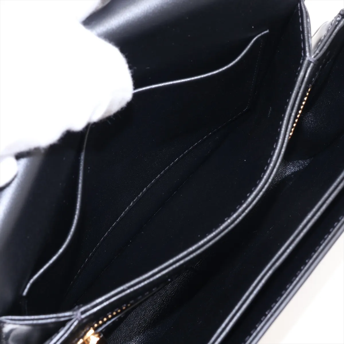 Triomphe Classic Leather Shoulder Bag, Black — view 9