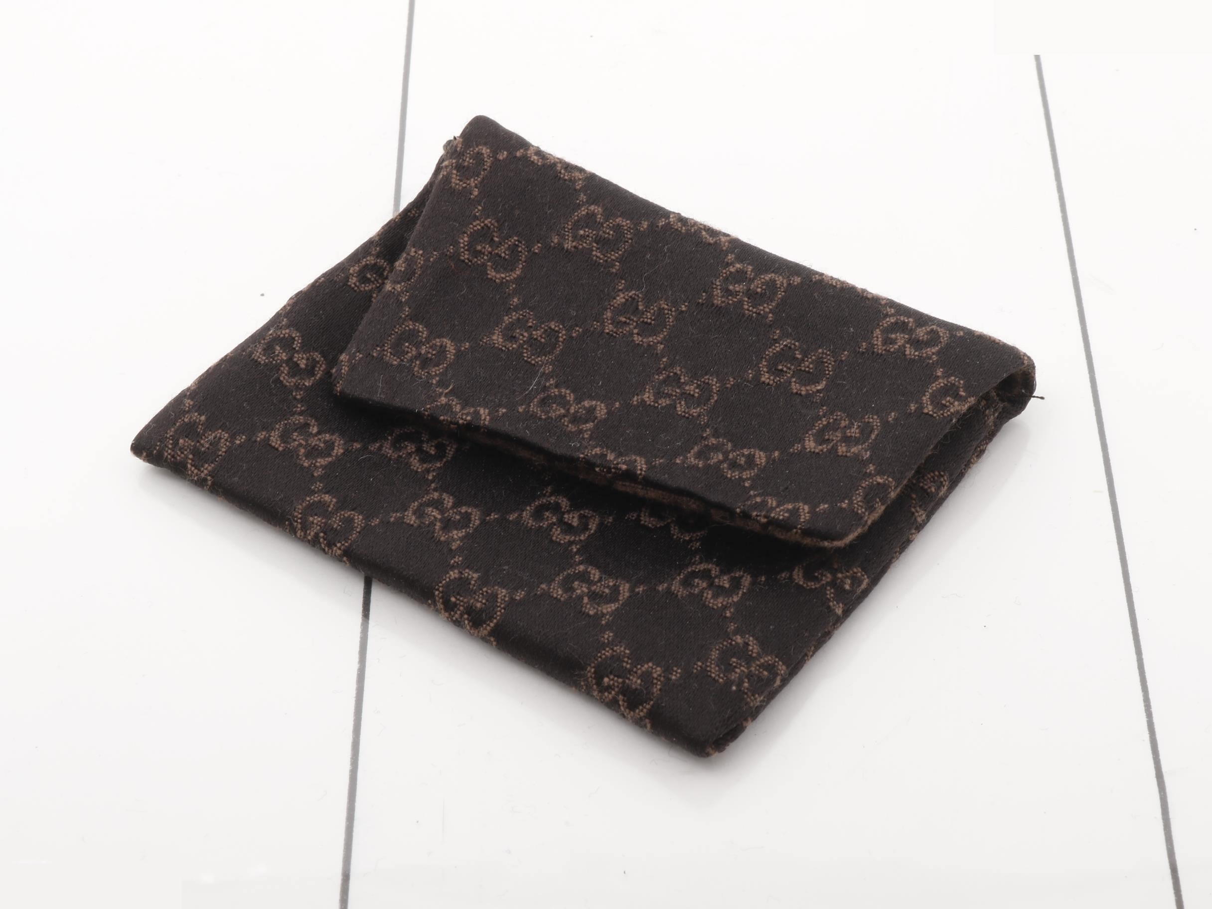 Keychain, GG canvas x leather, square ring — view 4