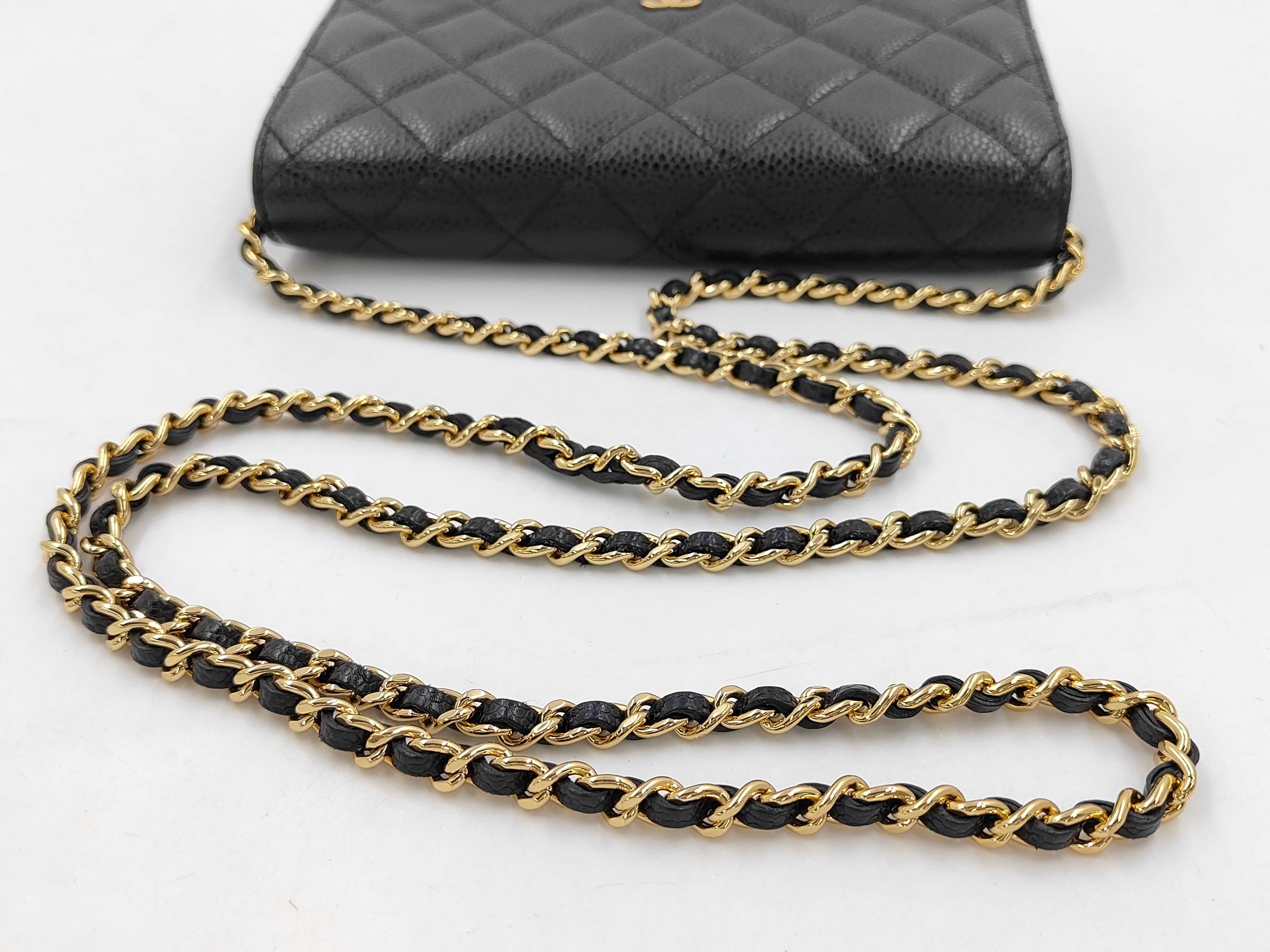 Woc Chain Bag, Black with Gold Buckle, Shoulder Bag — view 3