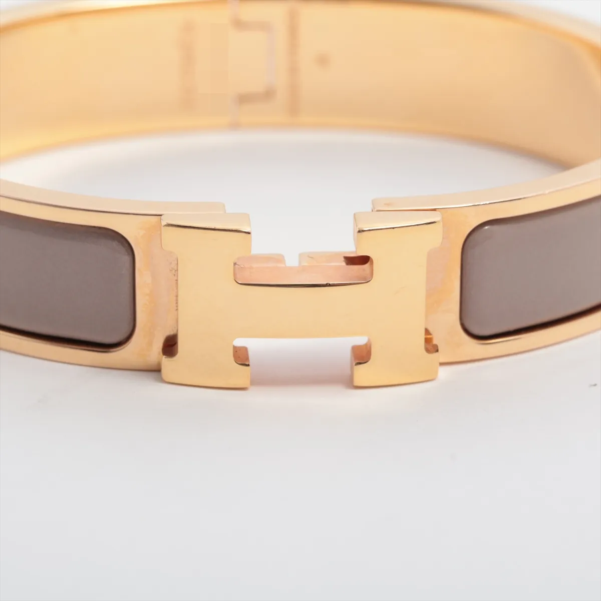 Click H Fan FI0230 Bangle GP Gold x Marron Glace — view 3