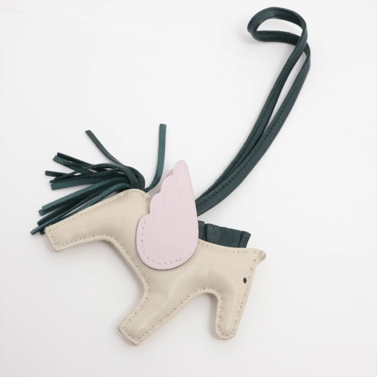 Rodeo Charm Pegasus PM, U stamp: 2022, Charm, Agneau Milo x Swift leather, Craie x Vert Cypress x Mauve Pale, — view 2