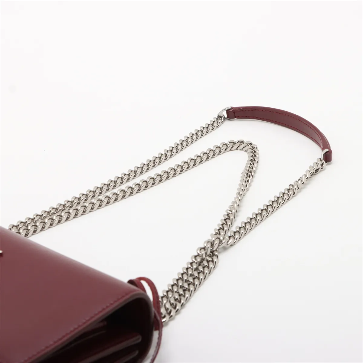 Sunset Leather Chain Shoulder Bag Red 442906 — view 5